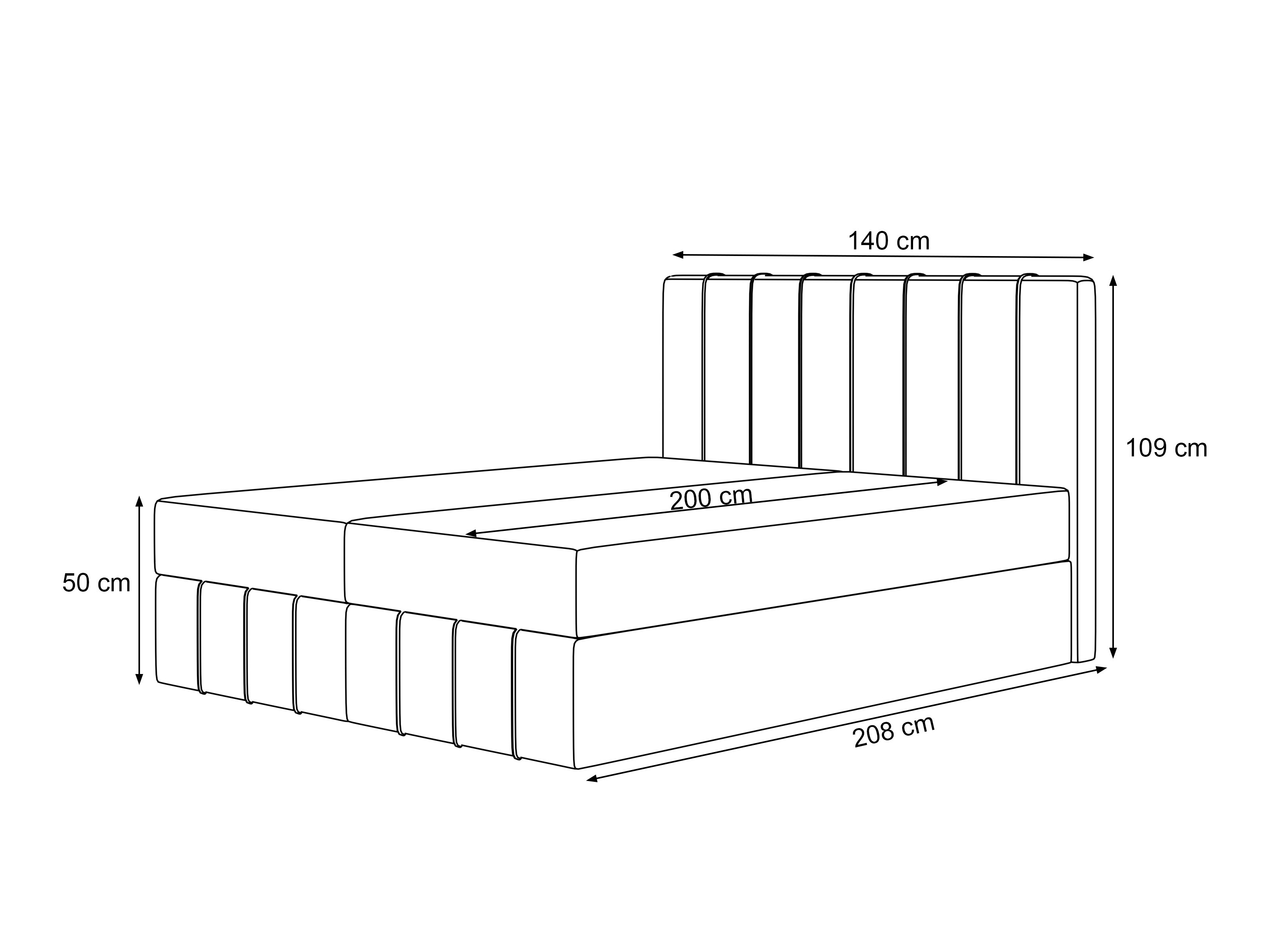 Kontinentālā gulta Martinez 125 (Lumi 84)