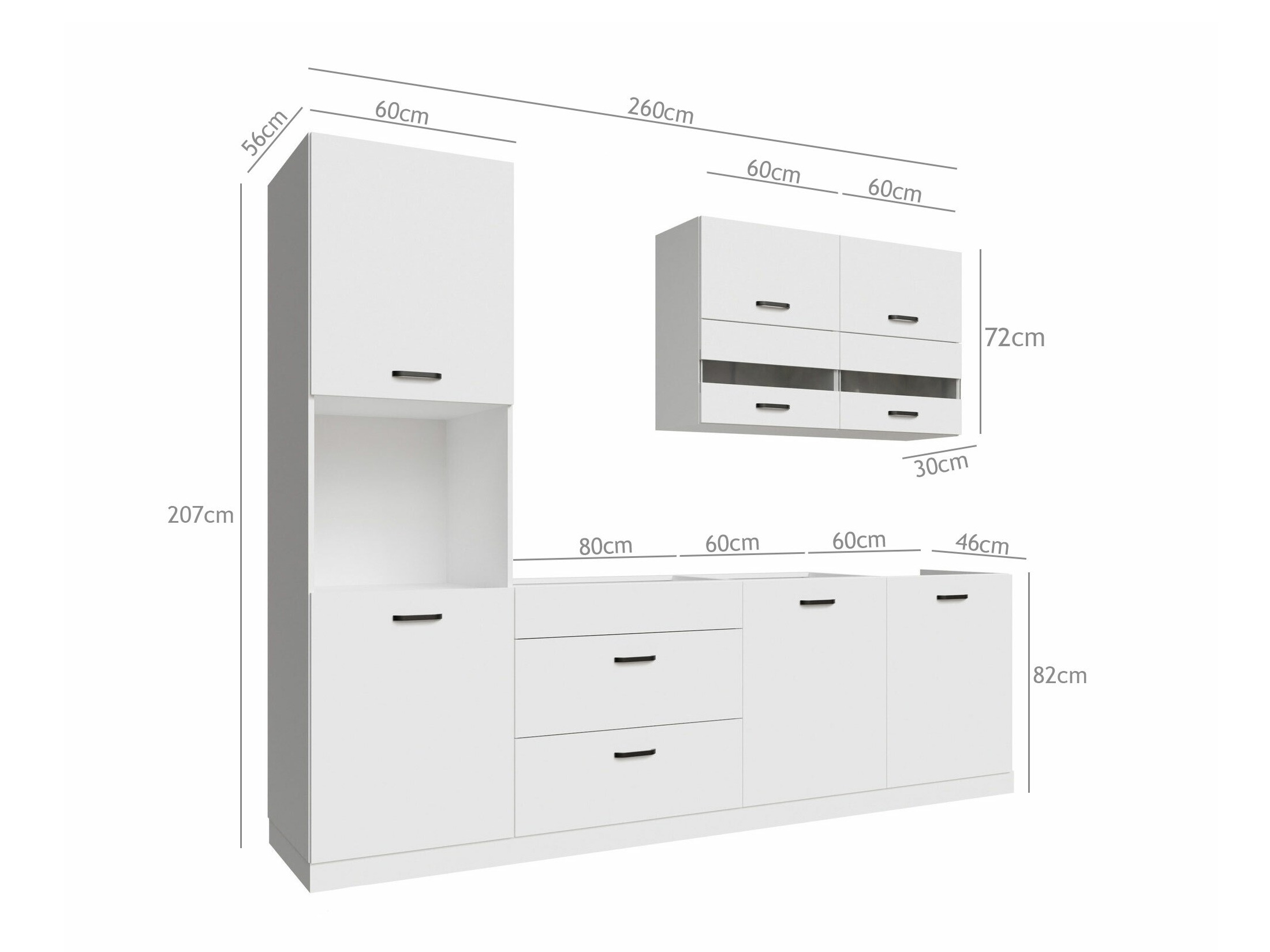 Moduļu virtuves komplekts Top White 170