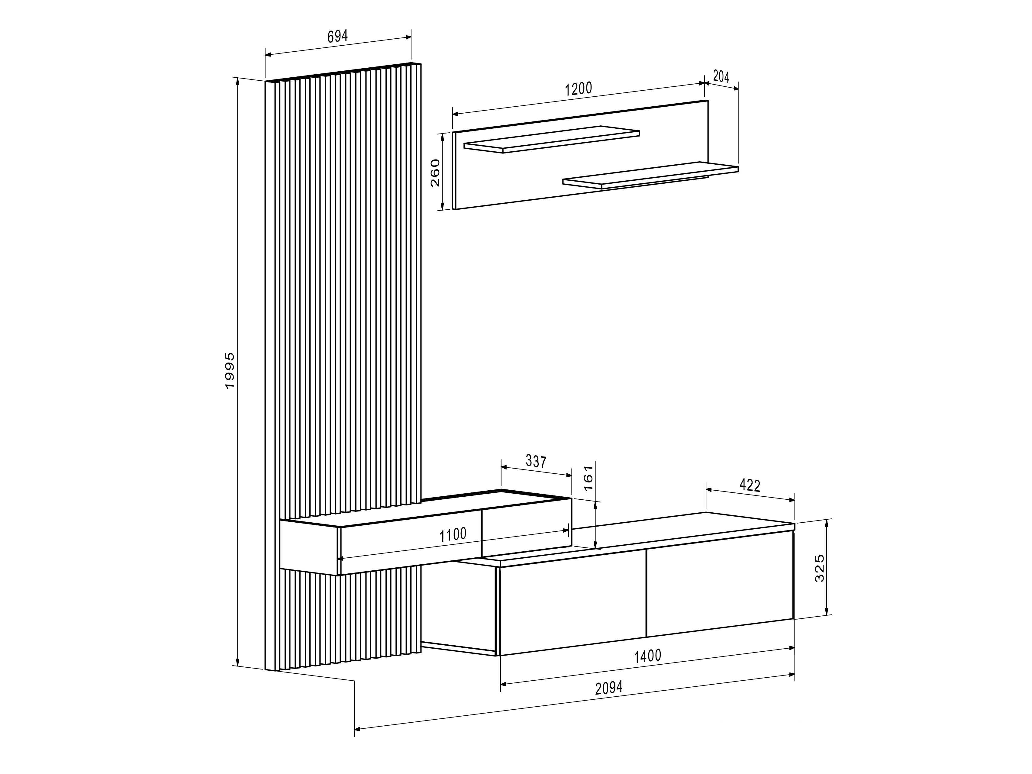 Viesistabas komplekts Houston 2086 (Artisan ozols + Kašmirs)