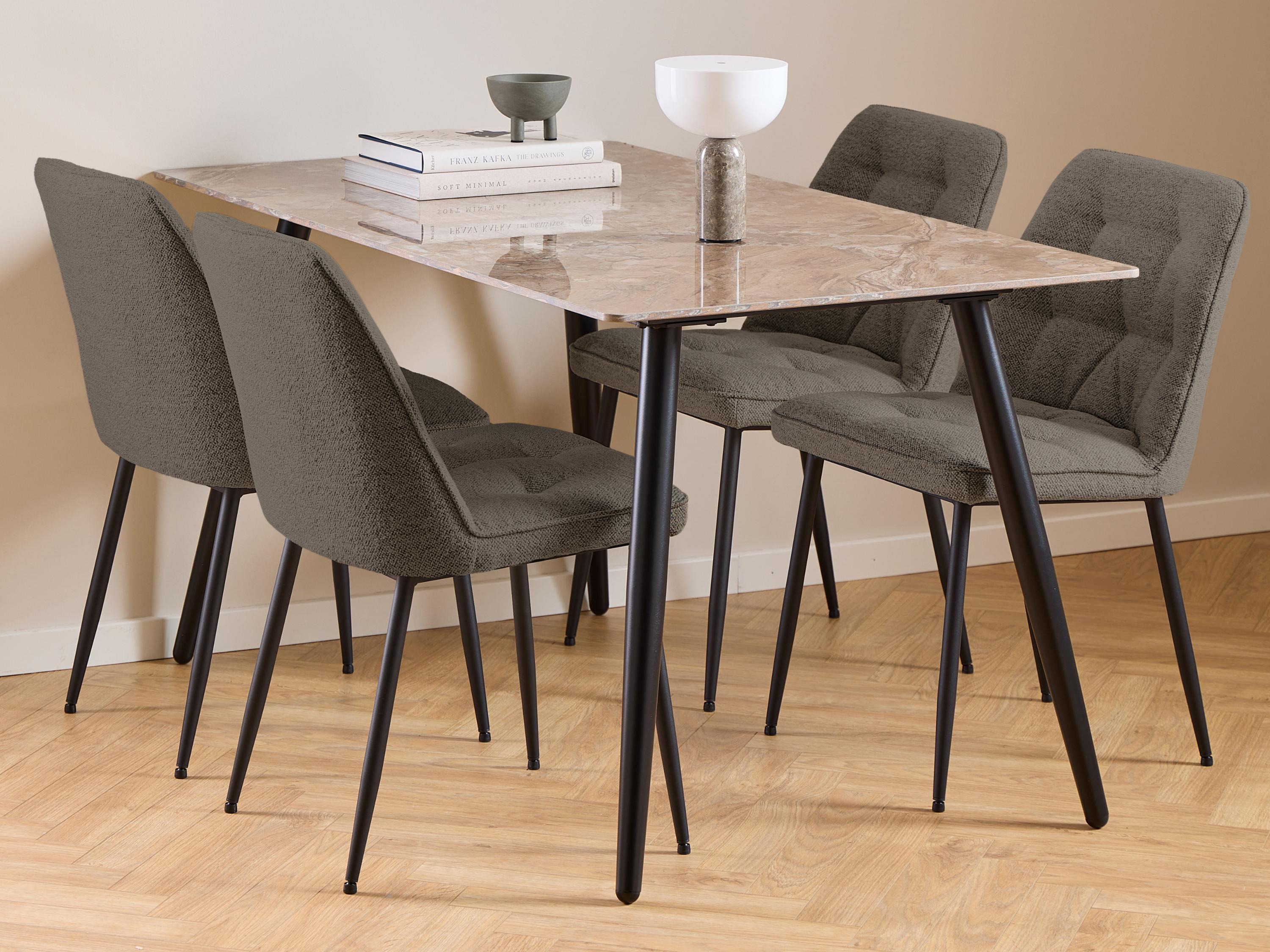 Ēdamistabas komplekts Norsica 1012 (Brūns marmors)