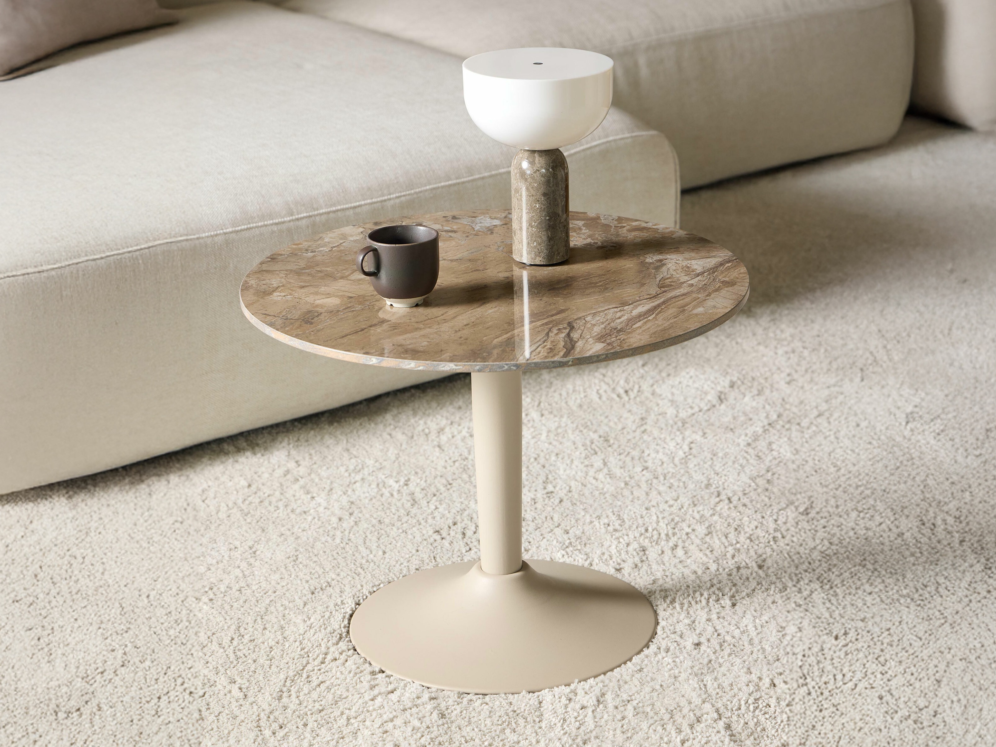 Žurnālu galdiņš Norsica 742 (Brūns marmors)