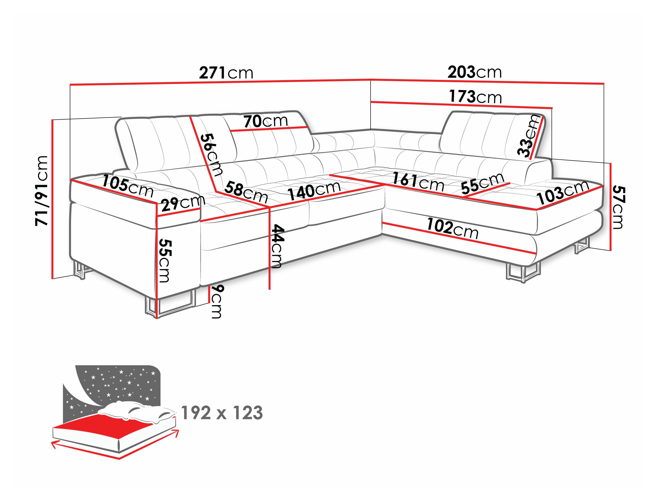 Stūra dīvāns Comfivo 247 (Venus samts 2932)