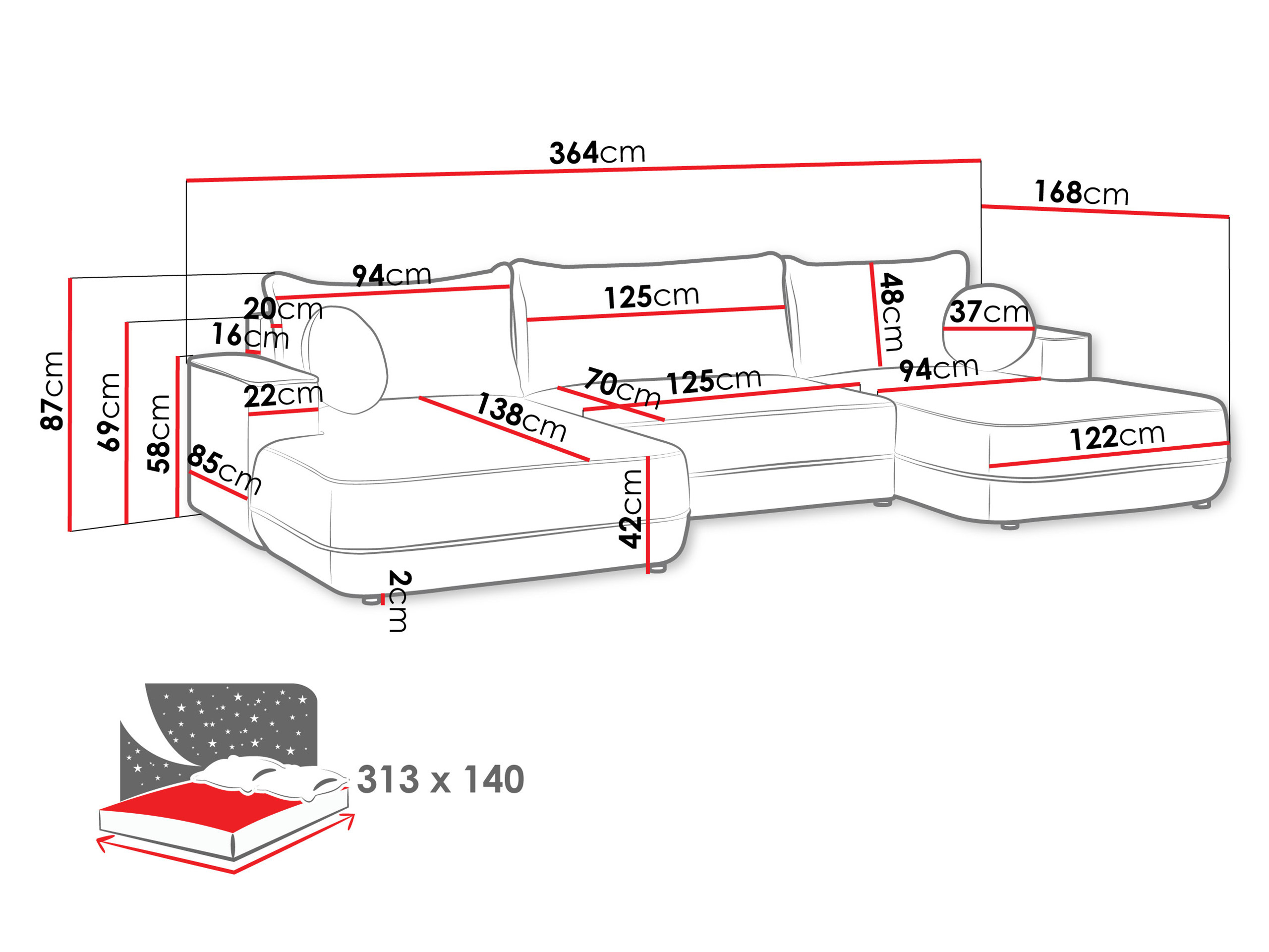 Stūra dīvāns Bountiful 100 (Velo 623)