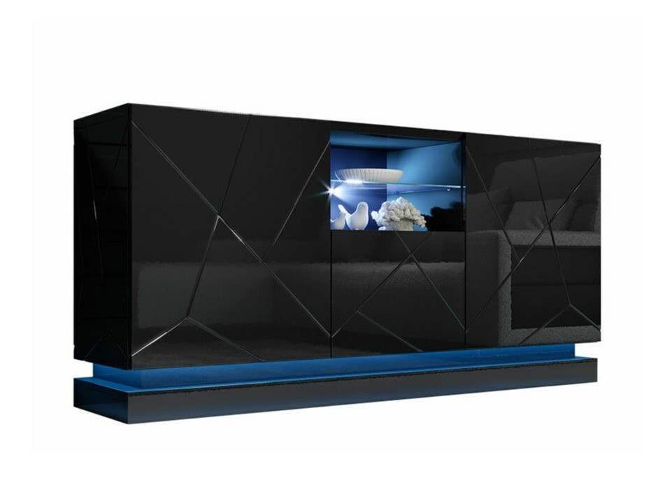 Skapis Linar (Melns + Glancēts melns)