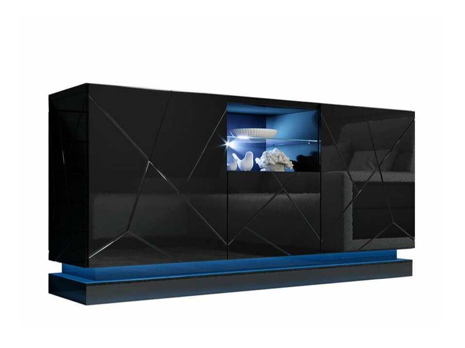 Skapis Linar (Melns + Glancēts melns)