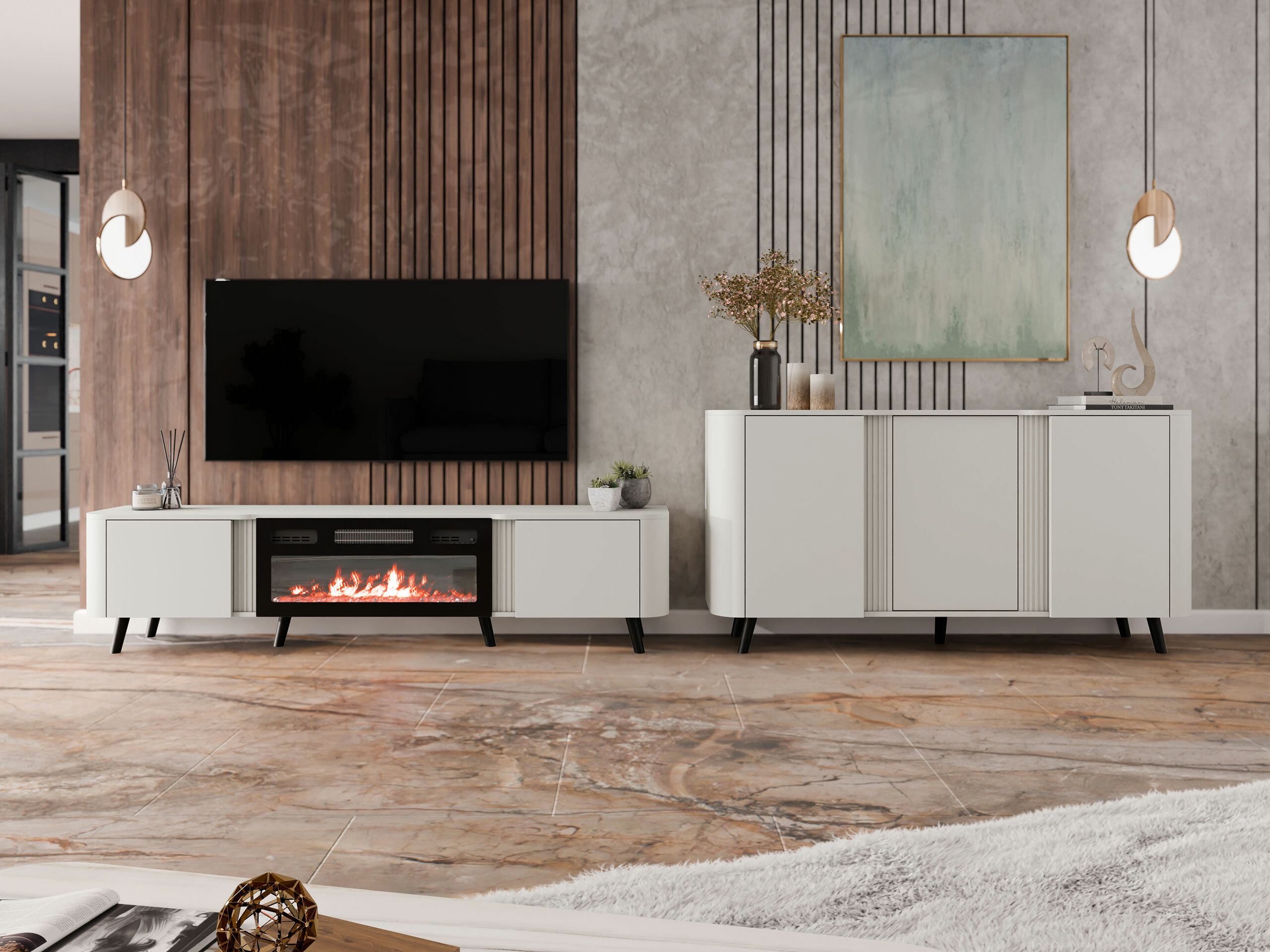 TV galds Charlotte 203 (Kašmirs + Melns)