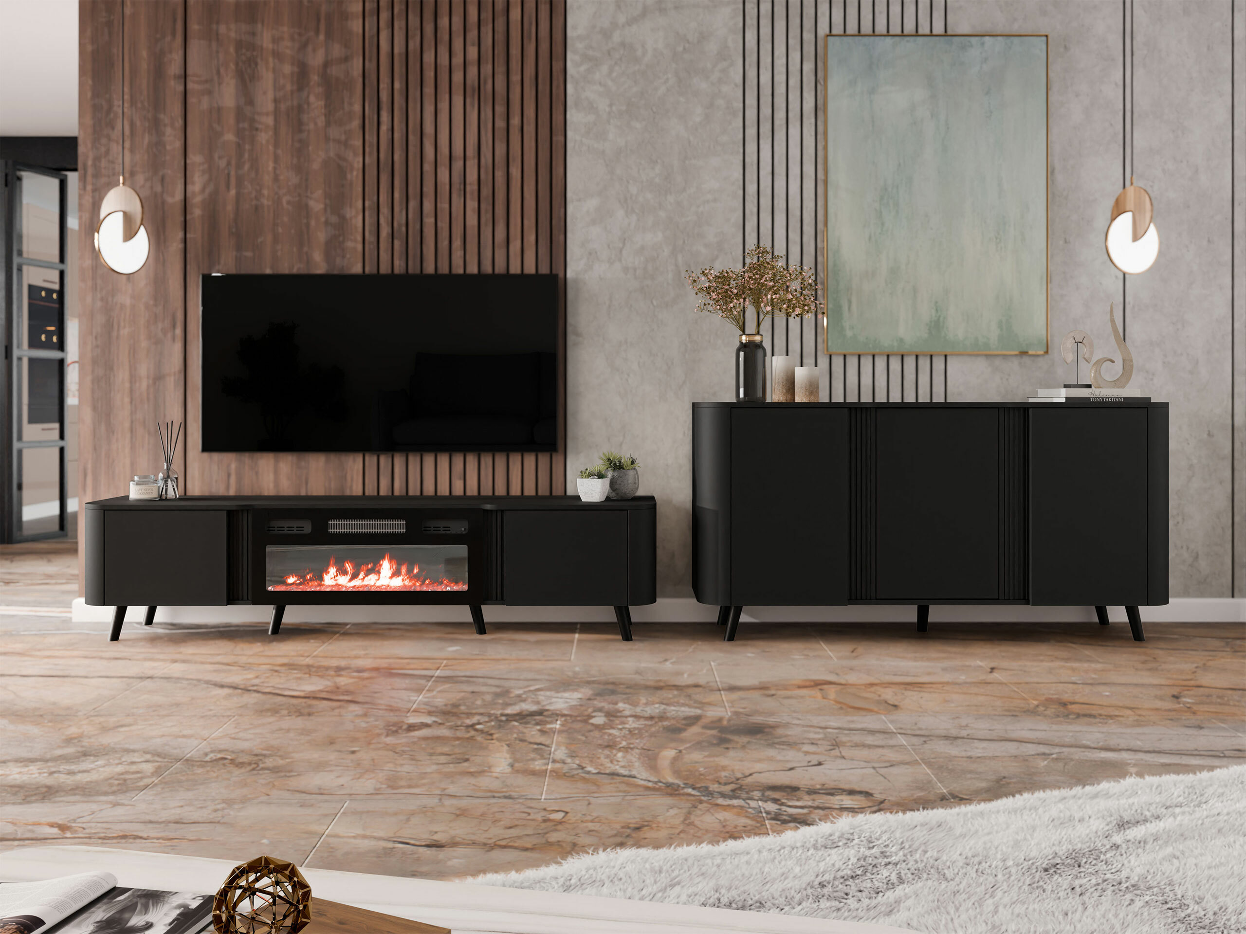 Viesistabas komplekts Modus (Melns)