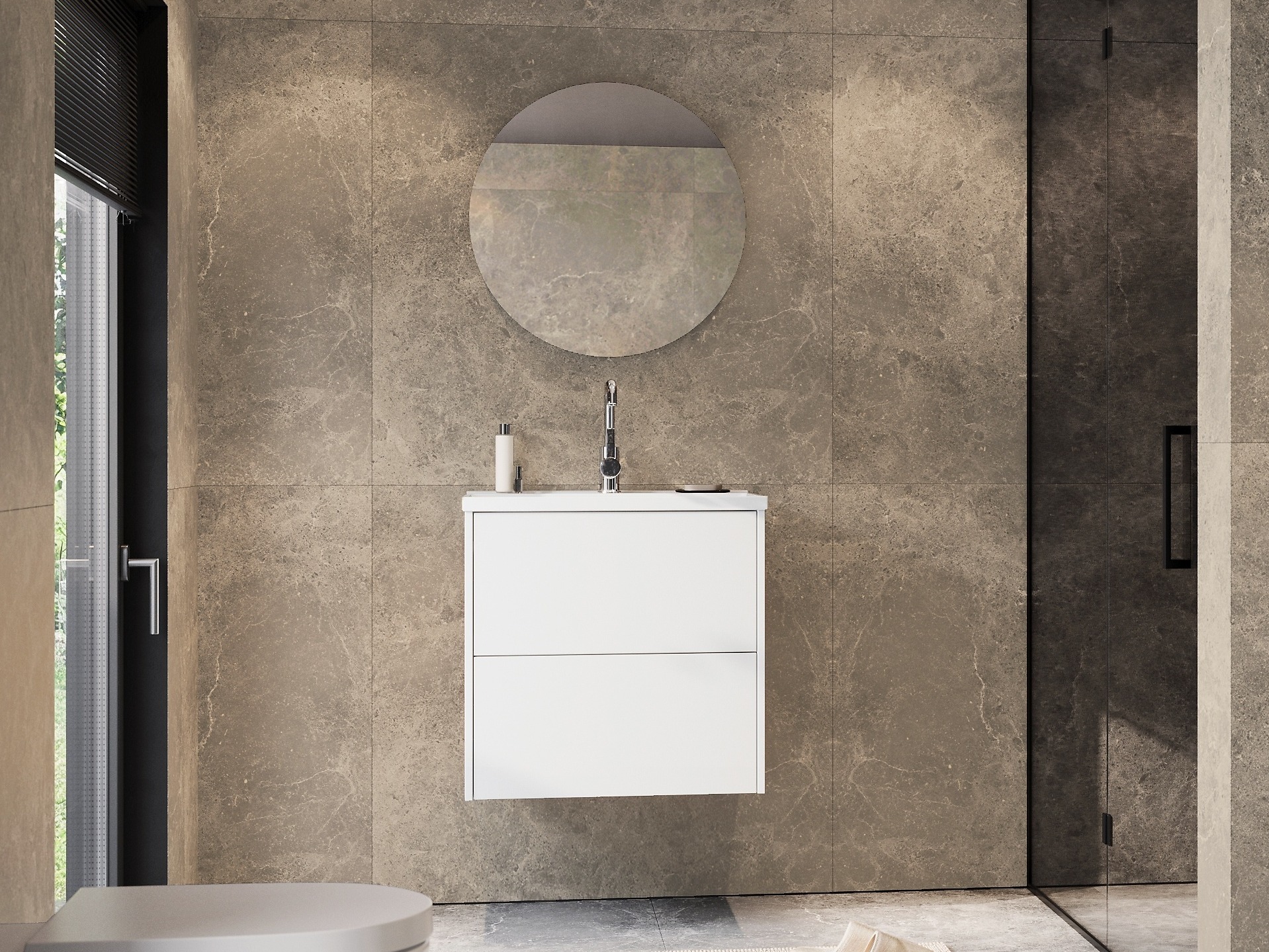 Piekarams vannas istabas skapītis izlietnei Sacramento 522 (Balts)