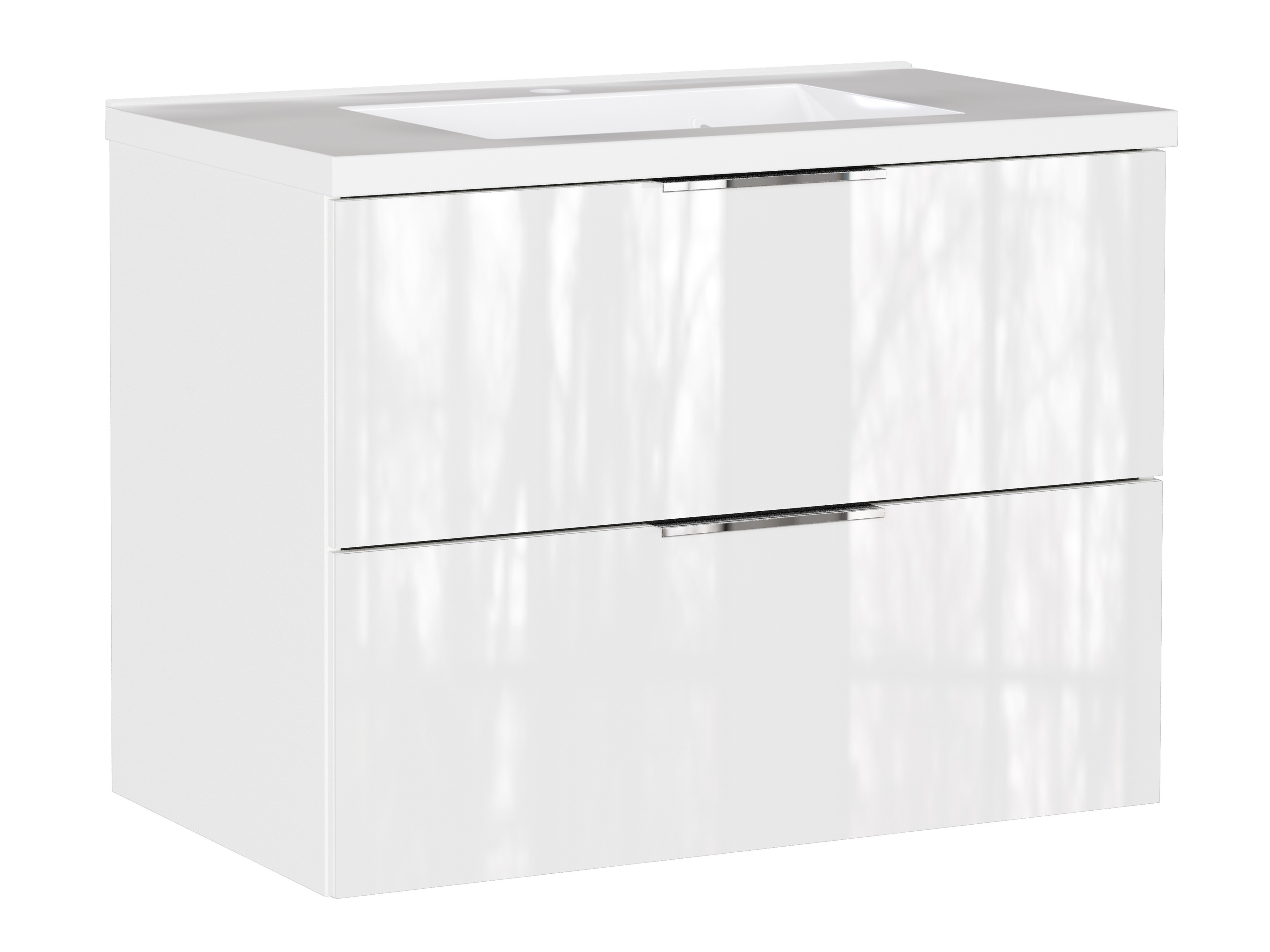 Piekarams vannas istabas skapītis izlietnei Sacramento 526 (Glancēts balts)