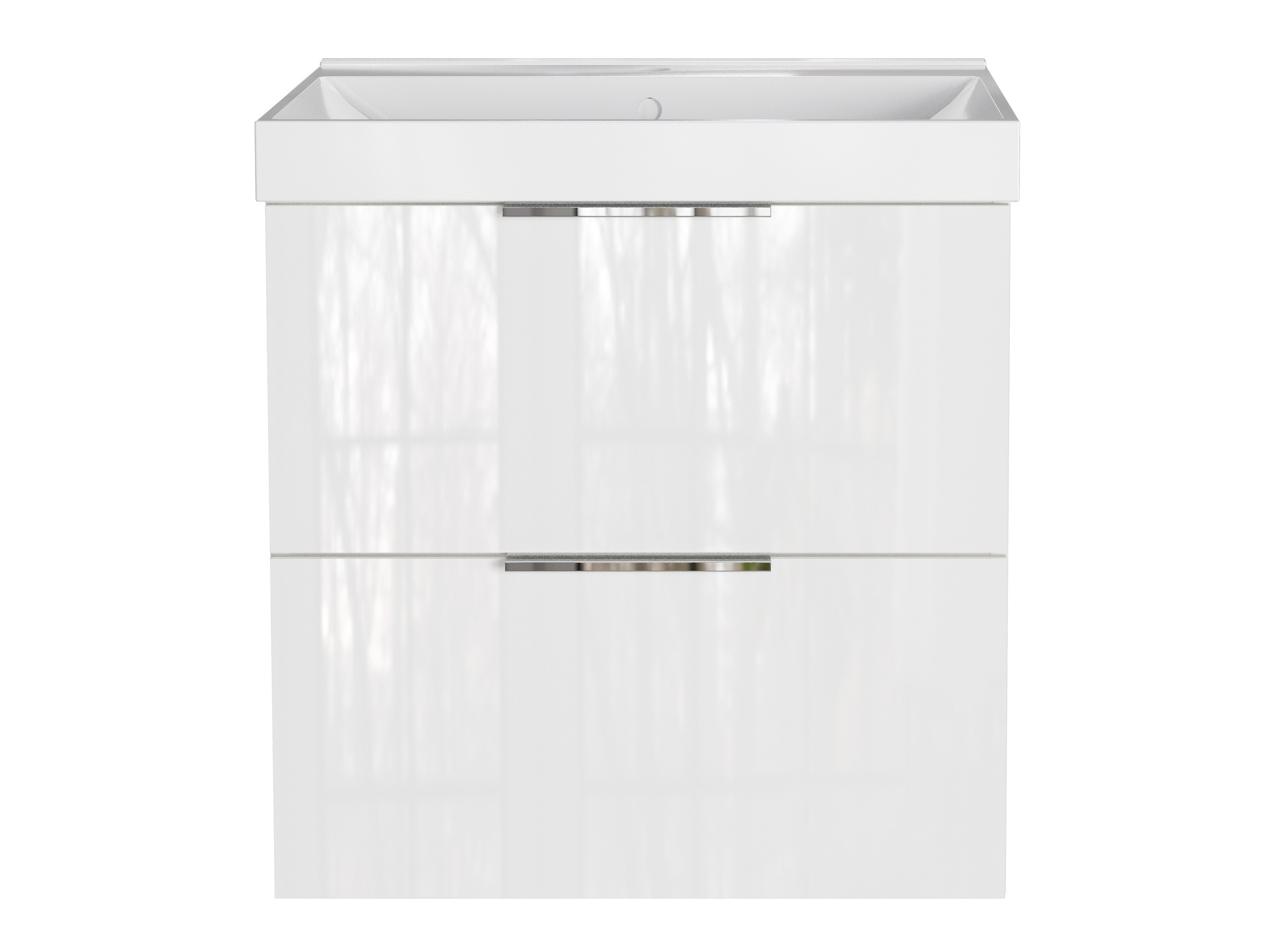 Piekarams vannas istabas skapītis izlietnei Sacramento 527 (Glancēts balts)