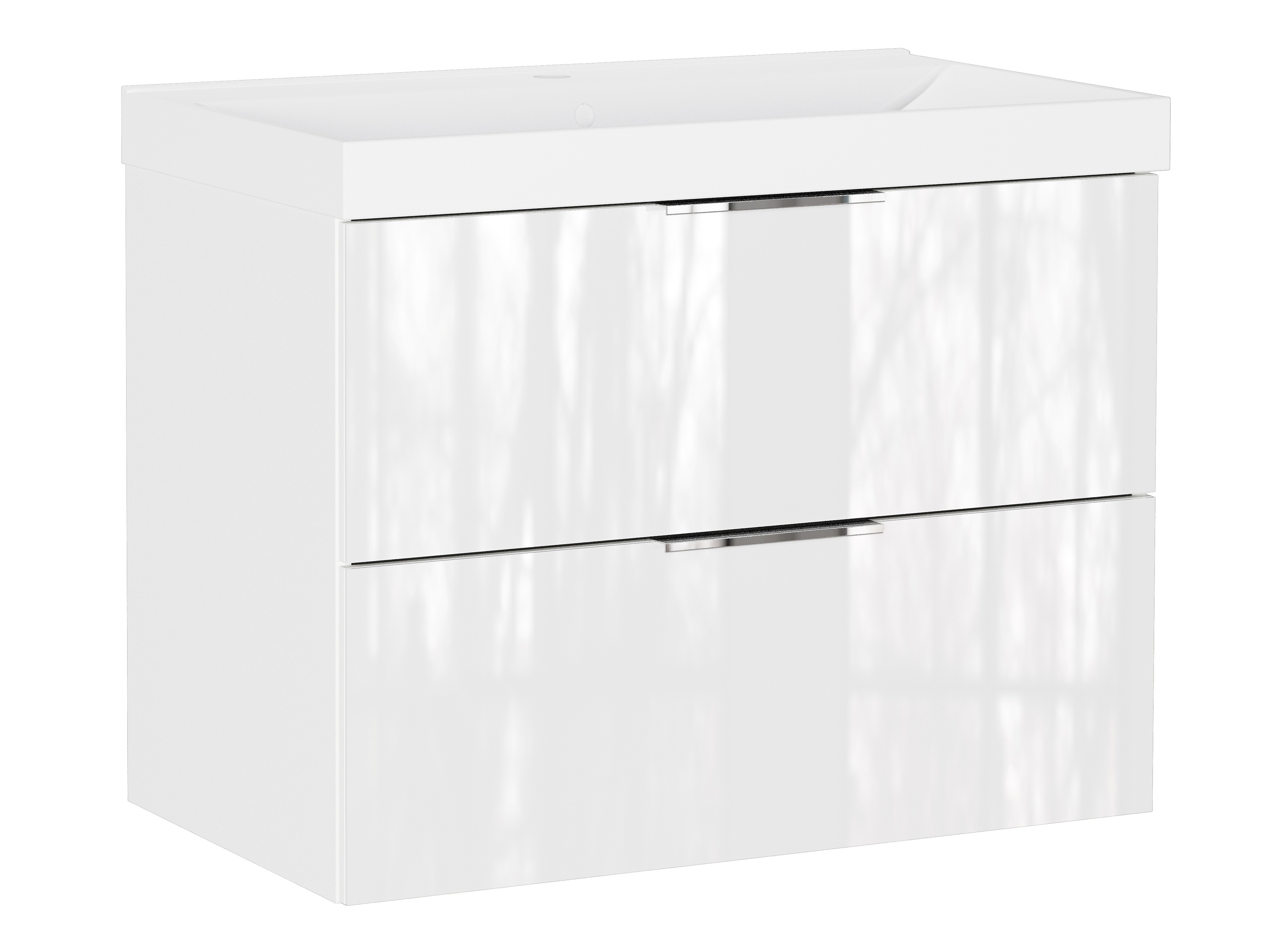 Piekarams vannas istabas skapītis izlietnei Sacramento 528 (Glancēts balts)