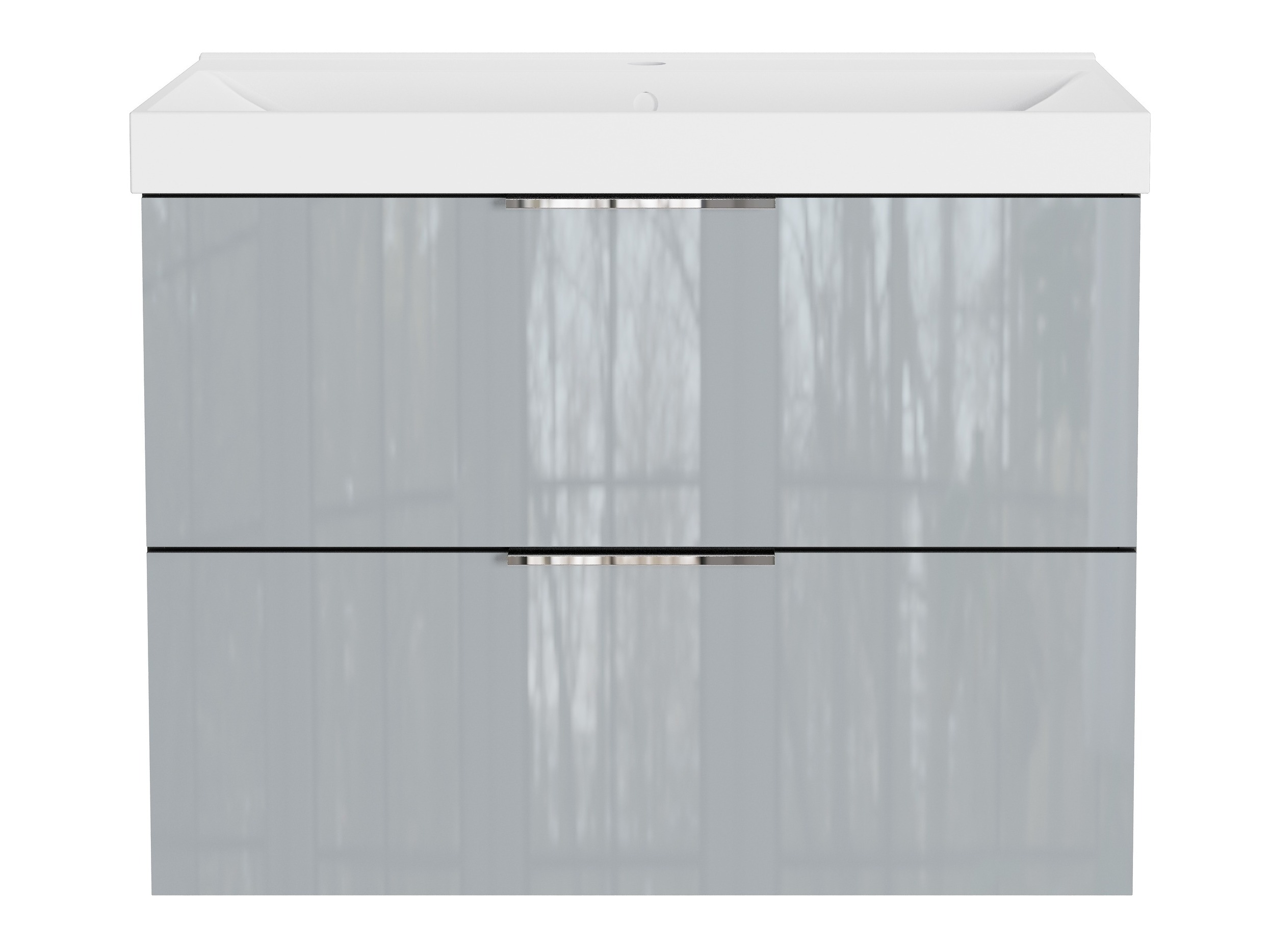 Piekarams vannas istabas skapītis izlietnei Sacramento 528 (Glancēts pelēks)