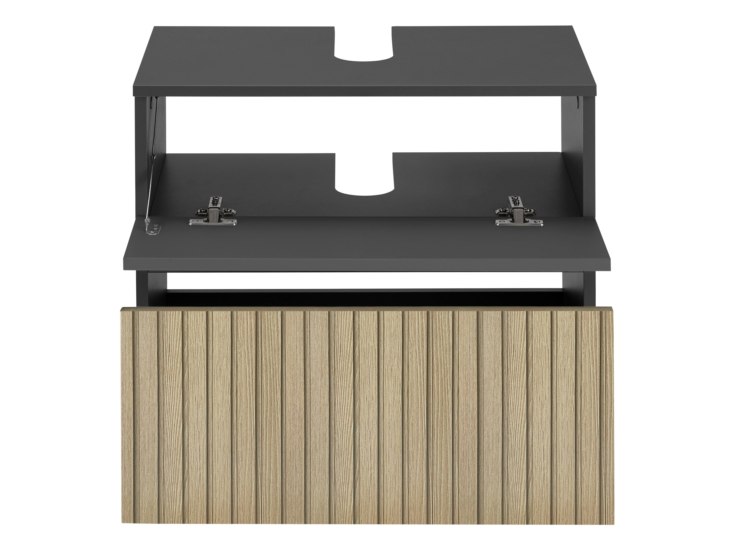 Stāvošs vannas istabas skapītis izlietnei Soncamu 110 (Antracīts + Gaišs ozols)