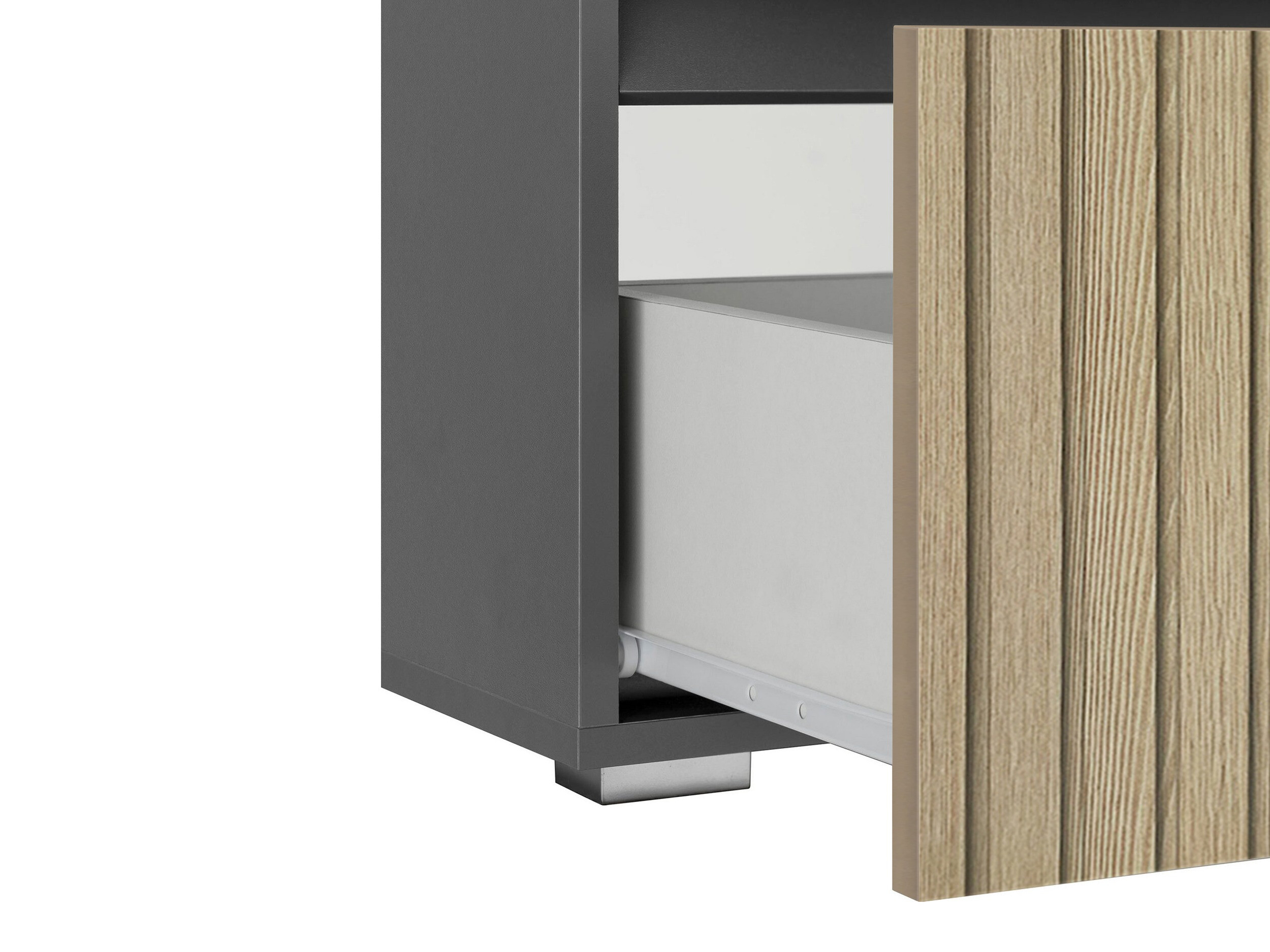 Stāvošs vannas istabas skapītis izlietnei Soncamu 110 (Antracīts + Gaišs ozols)