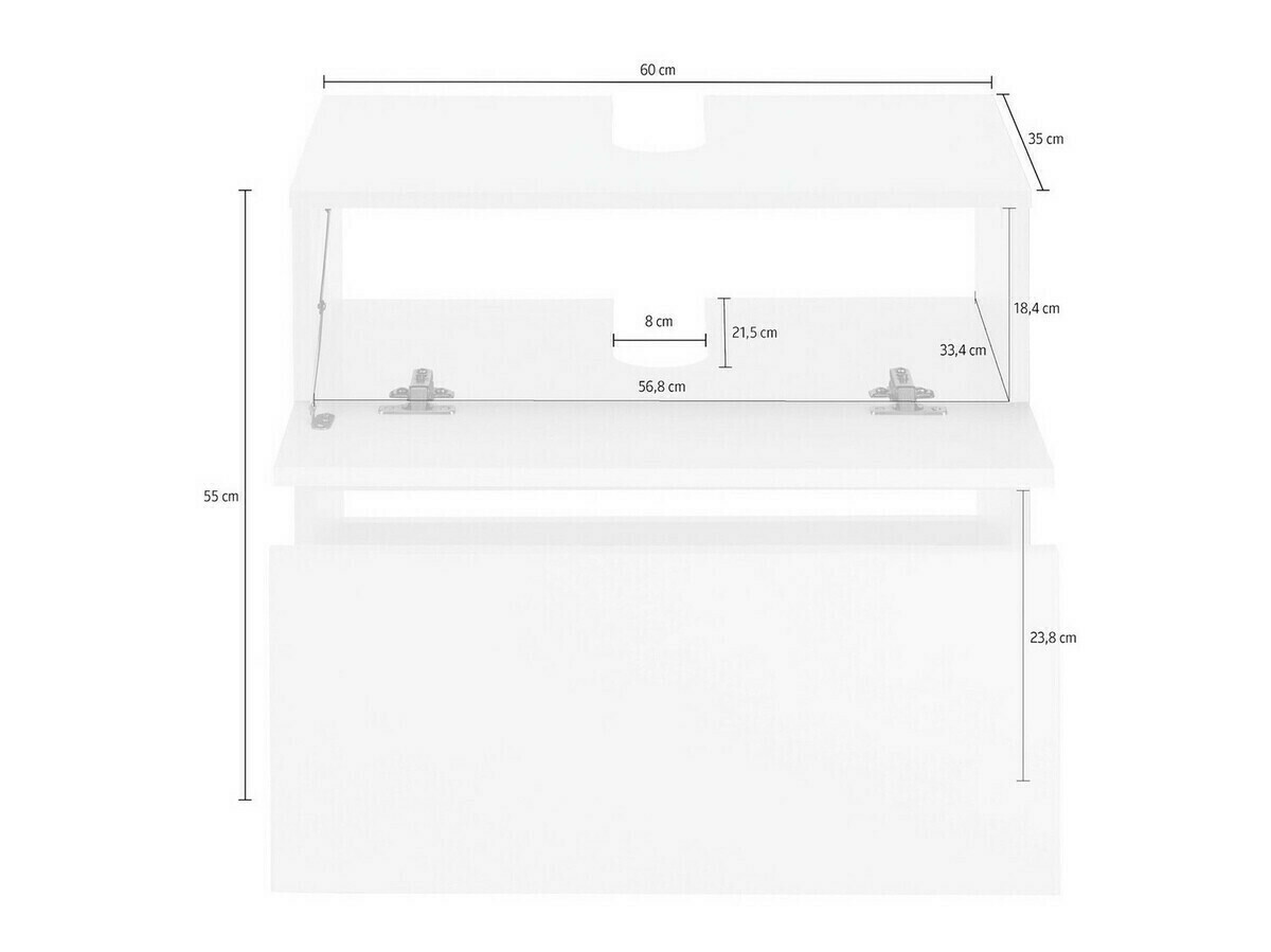 Stāvošs vannas istabas skapītis izlietnei Soncamu 110 (Antracīts + Gaišs ozols)
