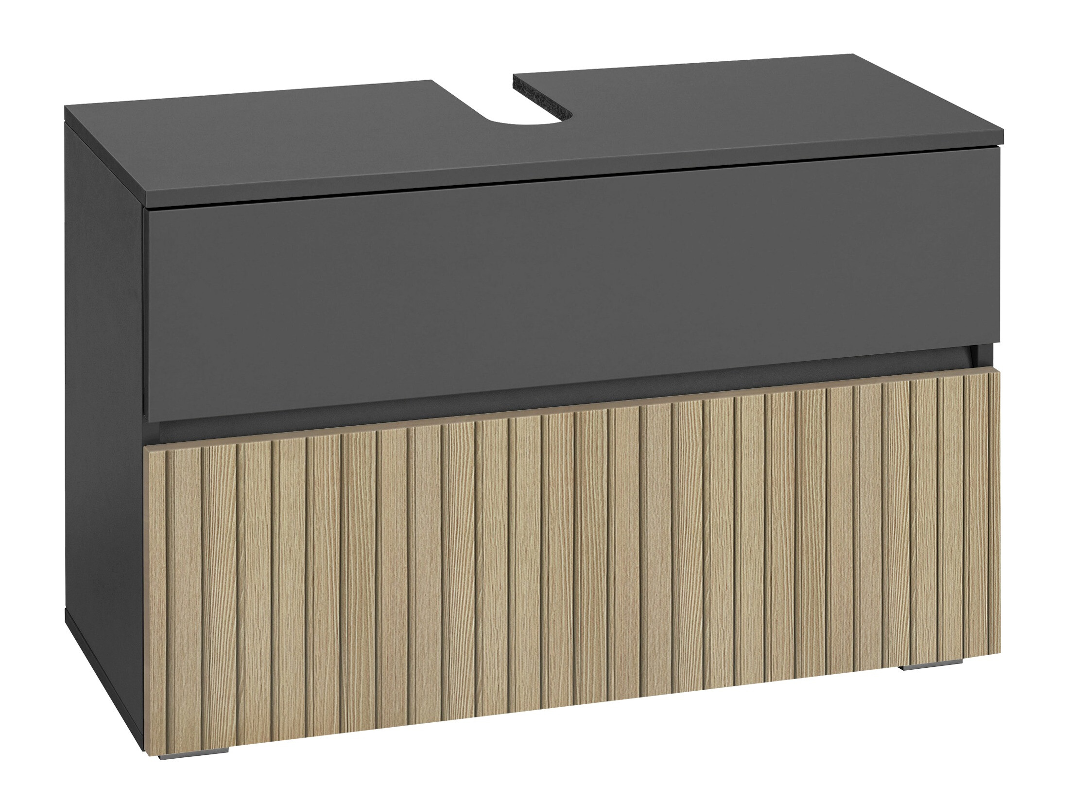 Stāvošs vannas istabas skapītis izlietnei Soncamu 109 (Antracīts + Gaišs ozols)