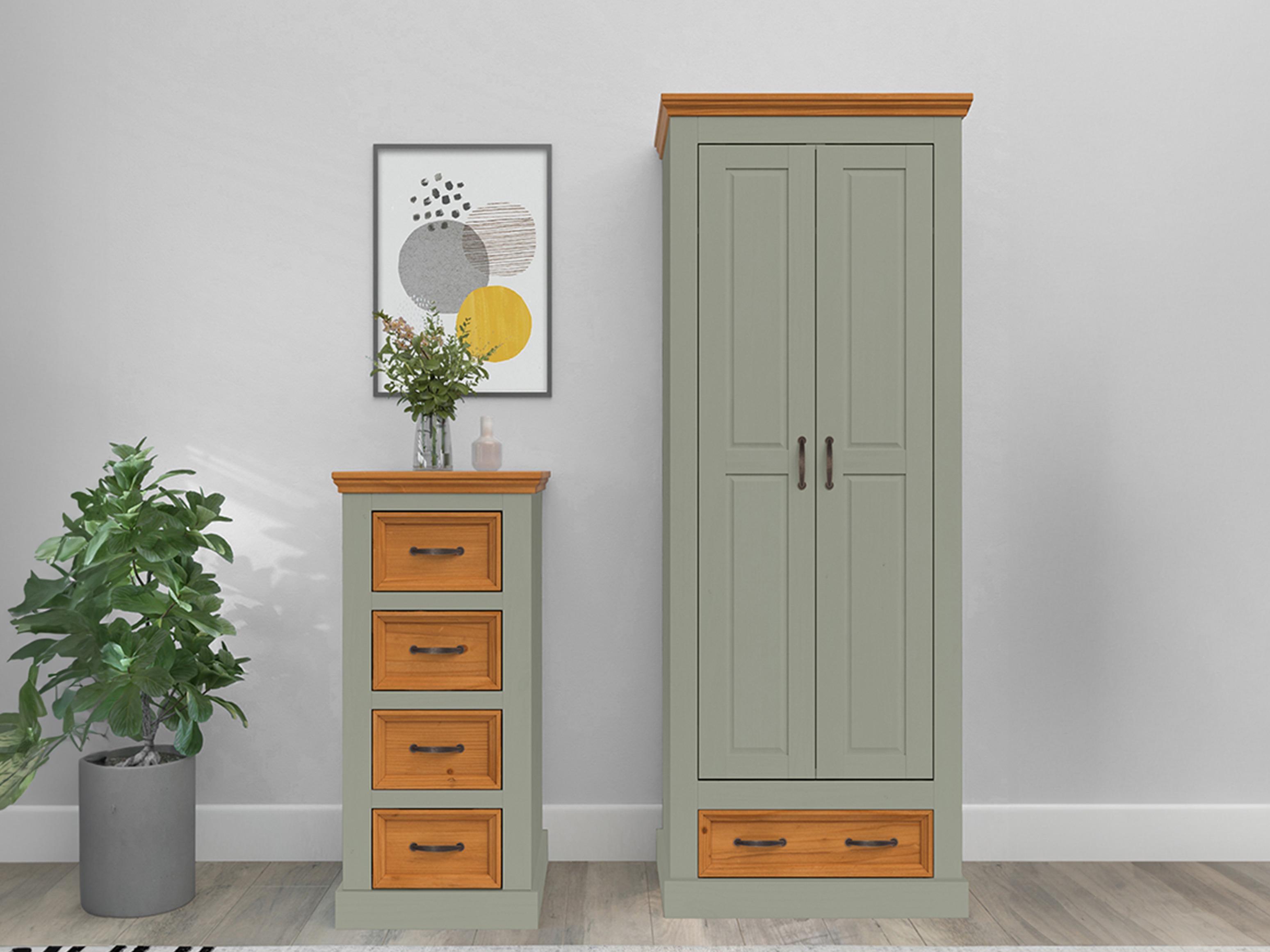 Skapis Tolelio 124 (Zaļš + Priede)