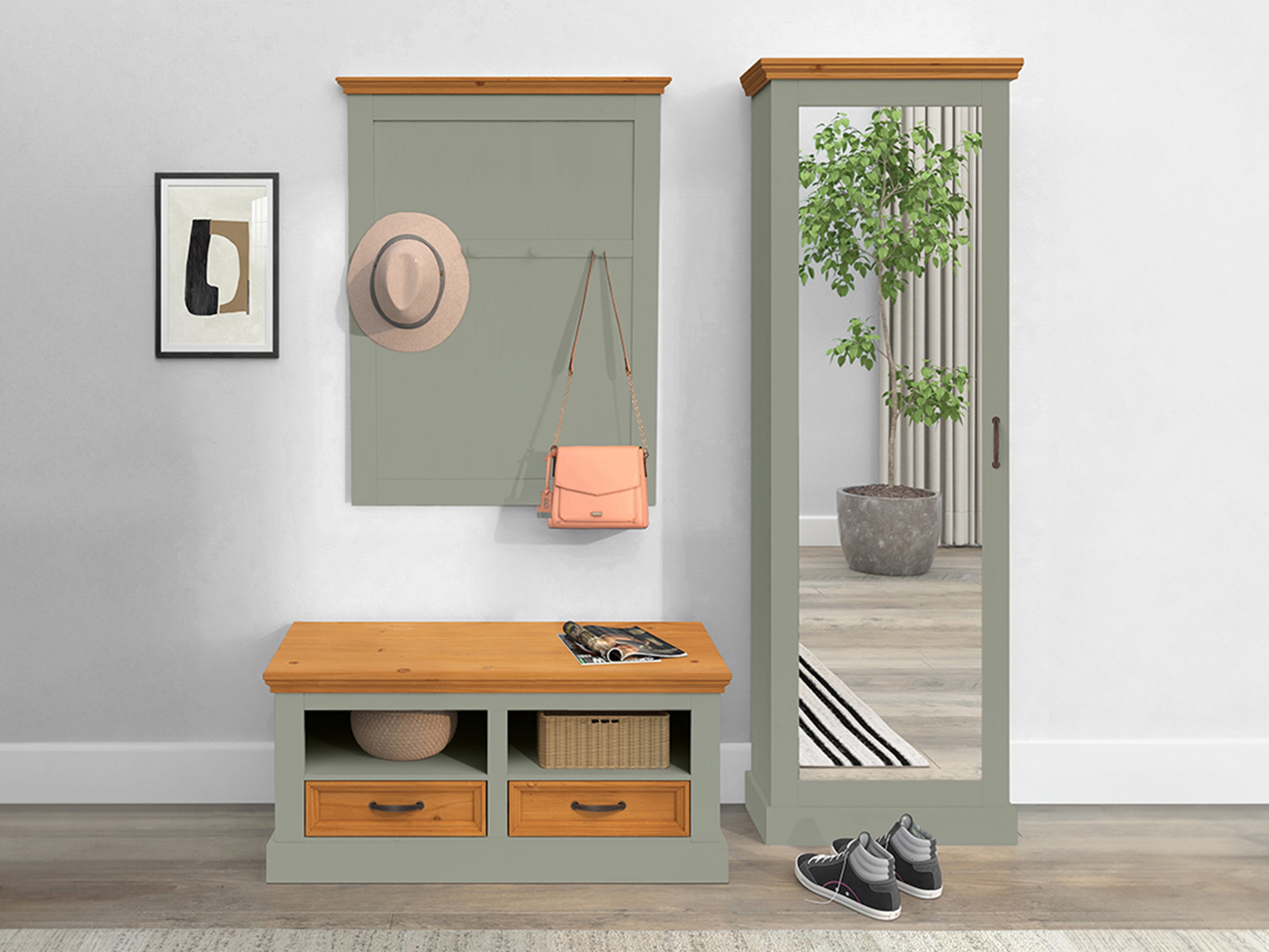 TV galds Tolelio 128 (Zaļš + Priede)