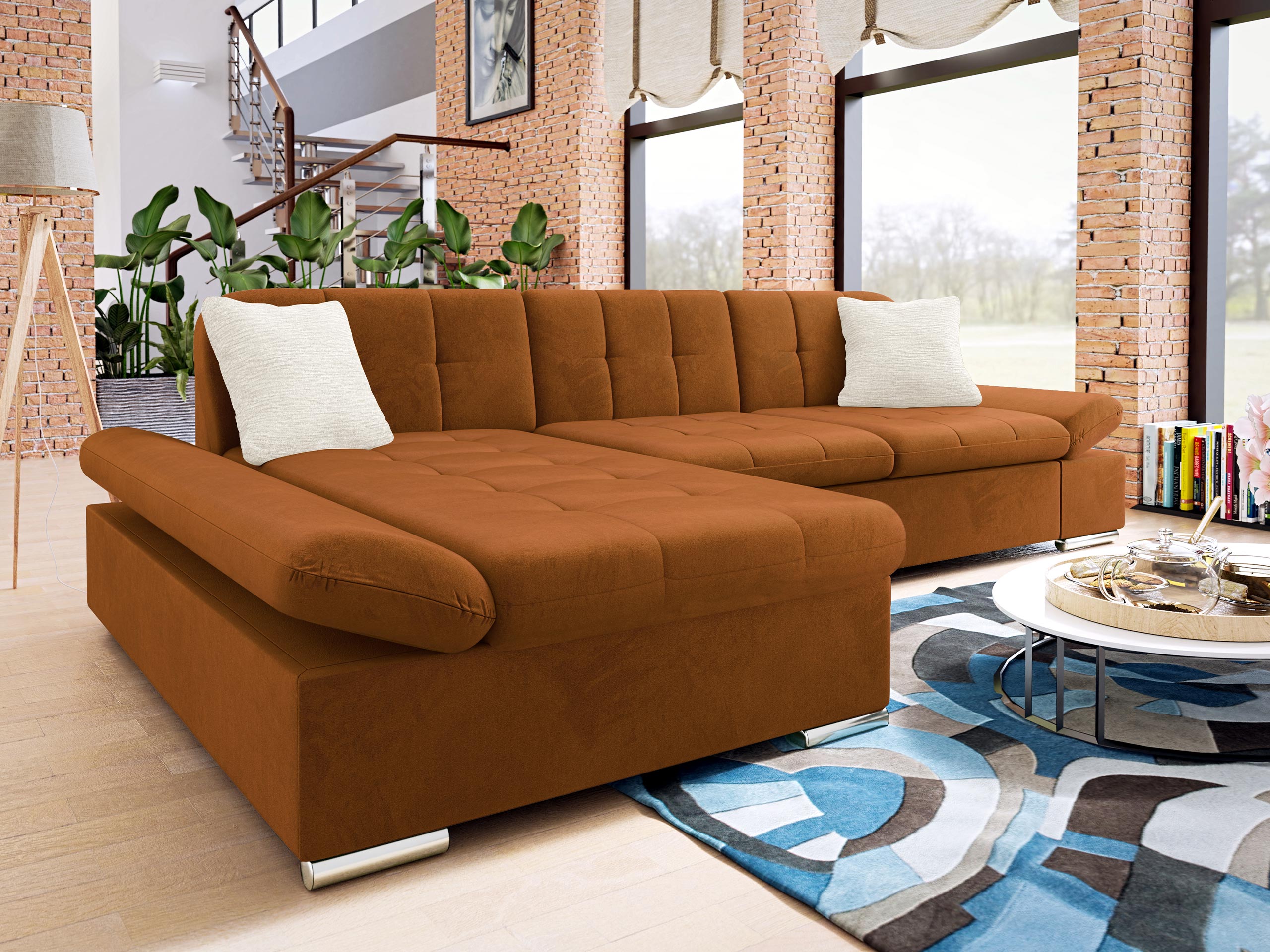 Stūra dīvāns Comfivo 219 (Pianav 21 + Mokka 03)