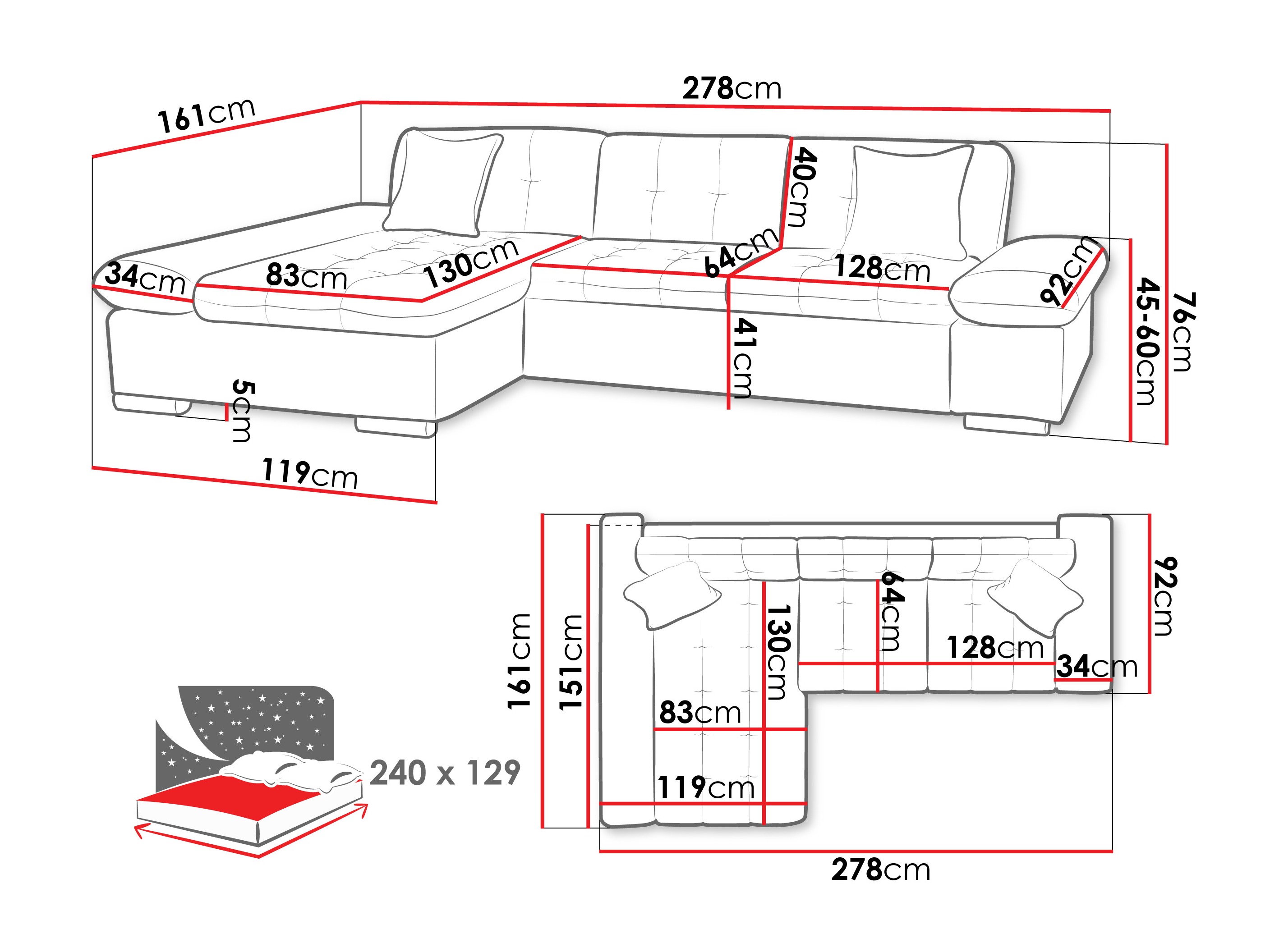 Stūra dīvāns Comfivo Sanitas II (Maya 09 + Maya 20)