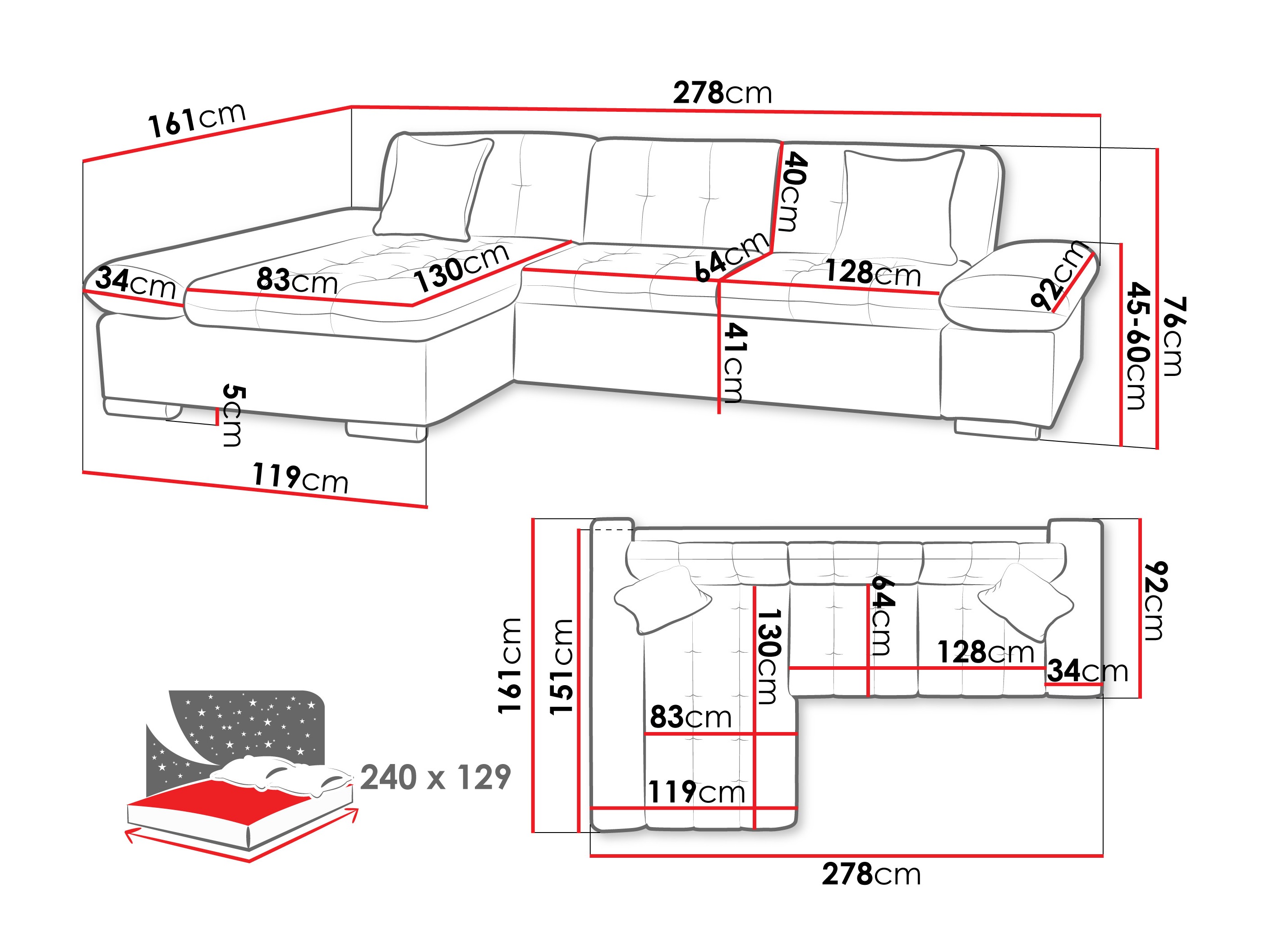 Stūra dīvāns Comfivo Sanitas II (Piano 21 + Mokka 03)