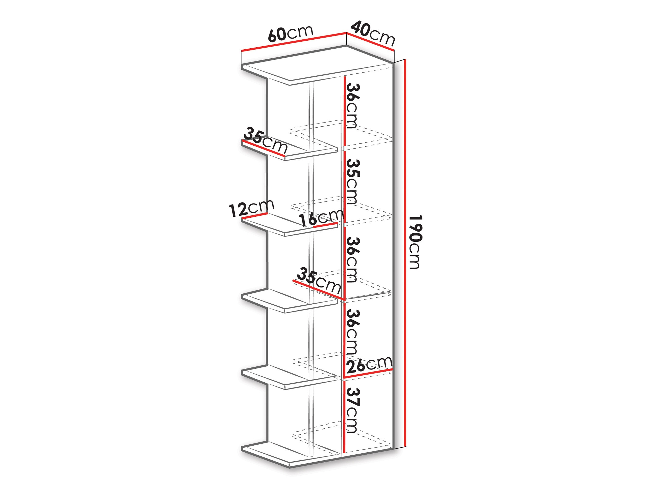 Plaukts Camteso 103 (Balts + Ozols + Tirkīzs)