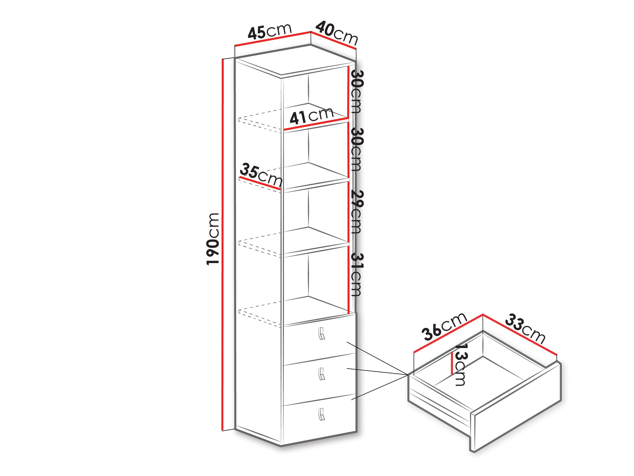 Plaukts Camteso 104 (Balts + Ozols + Tirkīzs)