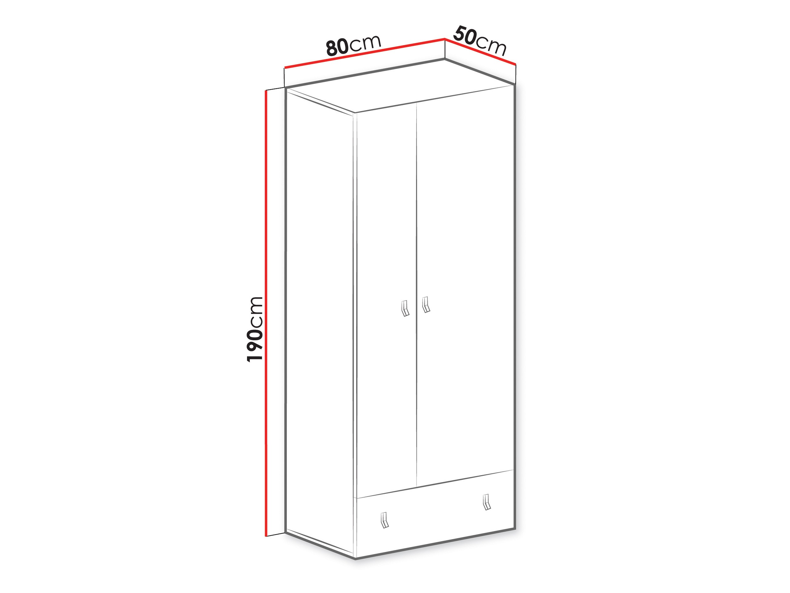 Skapis Camteso 101 (Balts + Ozols + Tirkīzs)