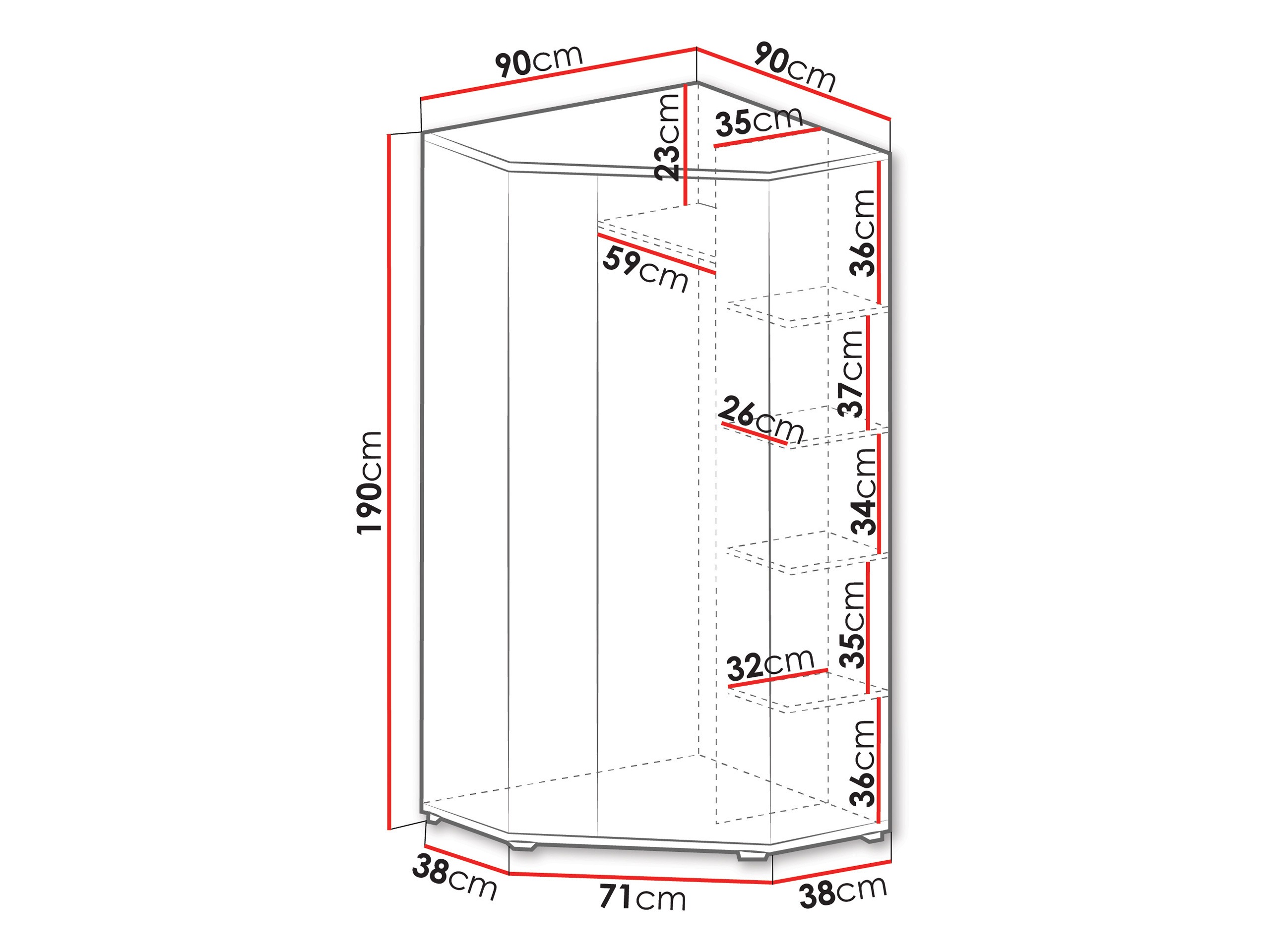 Stūra skapis Camteso 100 (Melns + Ozols + Bēšs)