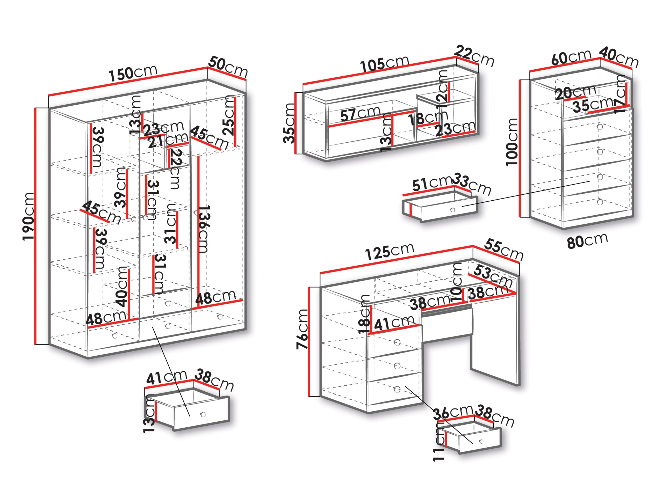 Mēbeļu komplekts Tesmonu 115