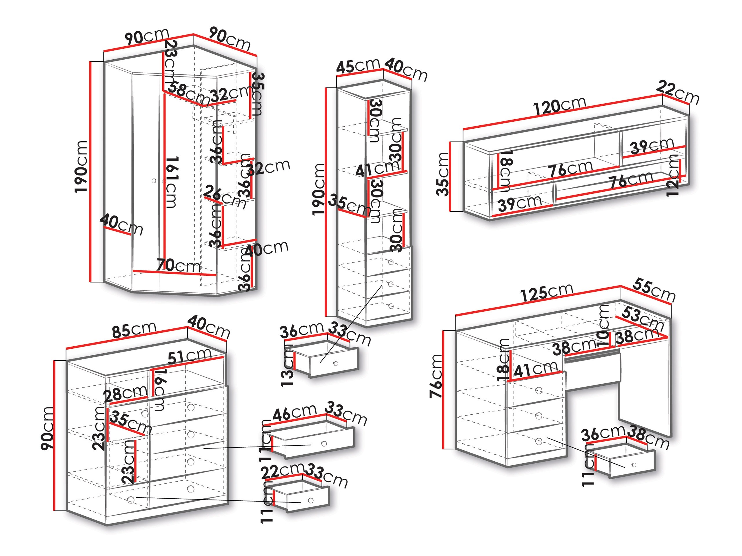 Mēbeļu komplekts Tesmonu 117