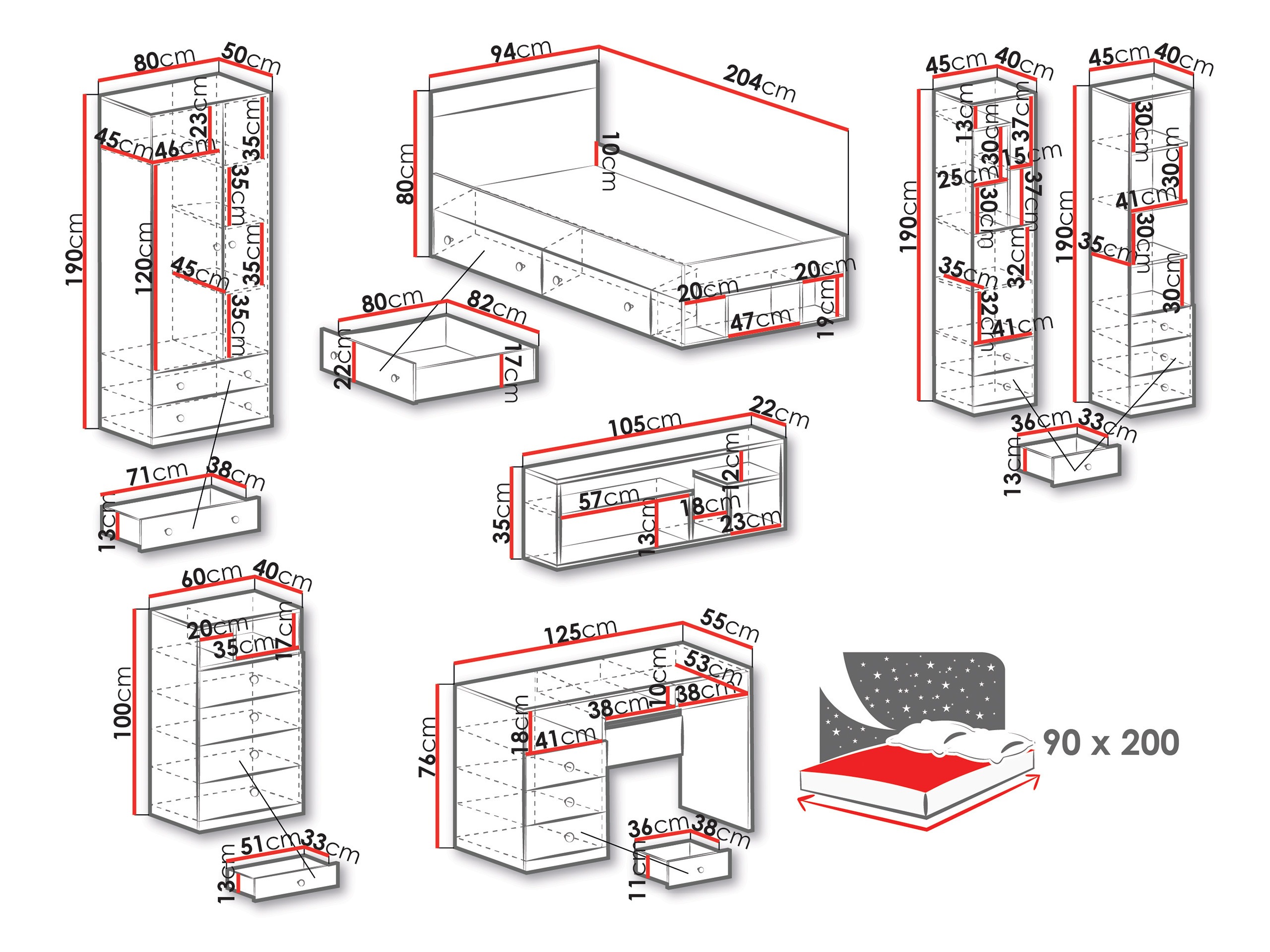Mēbeļu komplekts Tesmonu 118