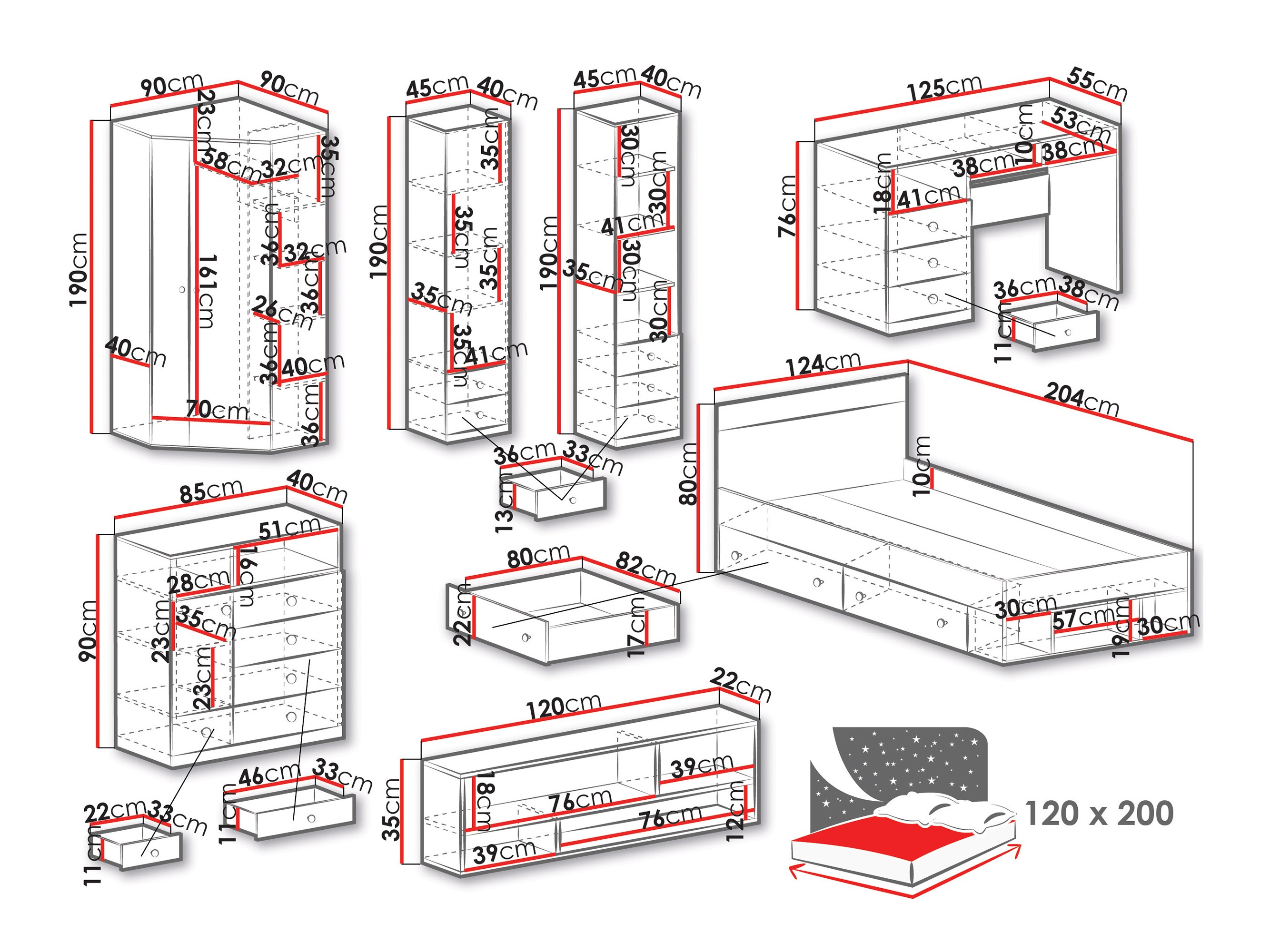 Mēbeļu komplekts Tesmonu 119