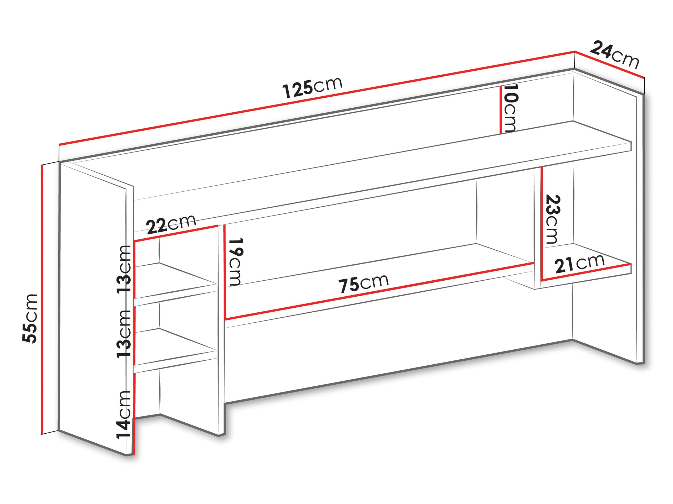 Piekarams plaukts Camteso 109 (Balts + Ozols + Tirkīzs)