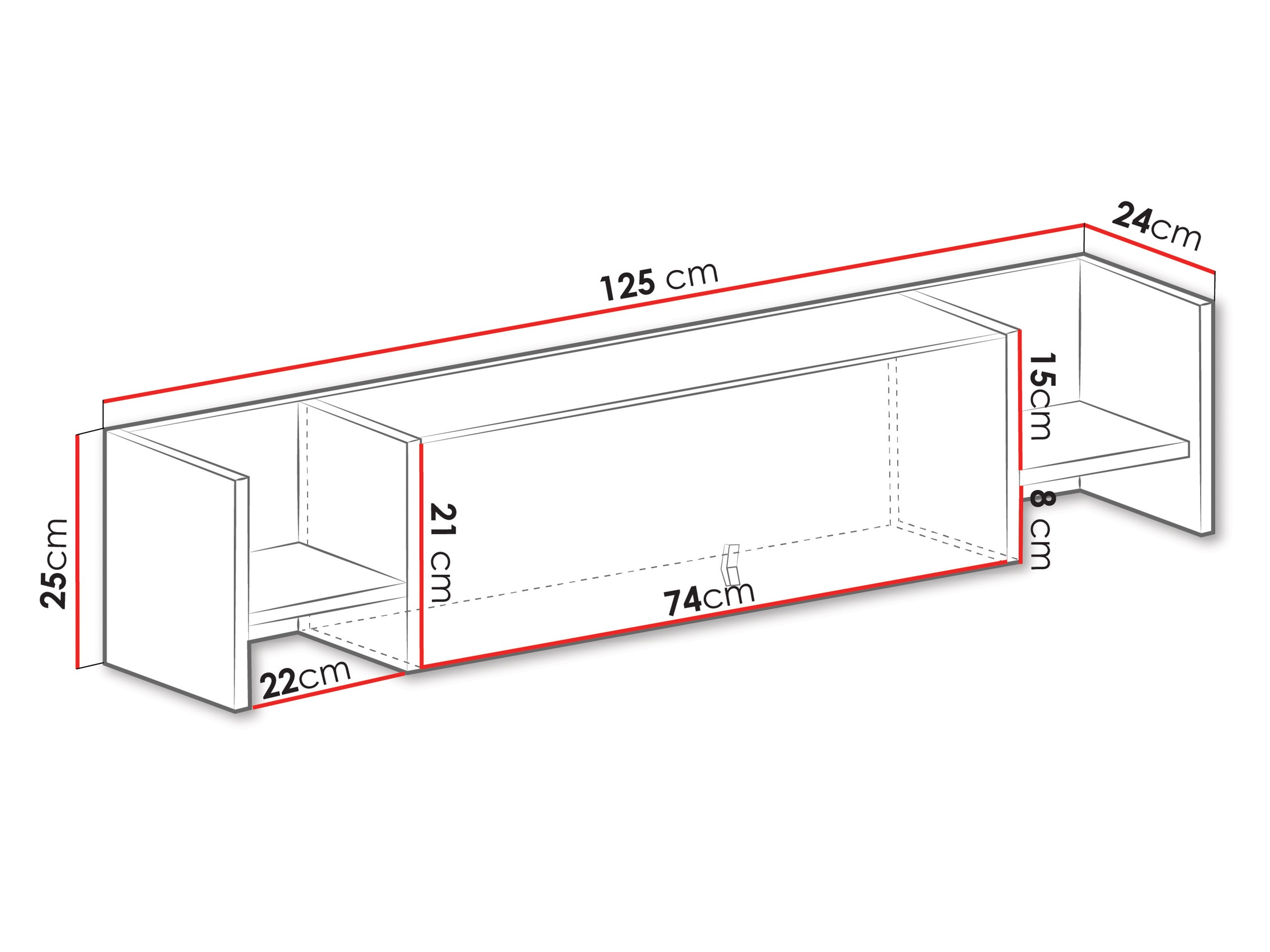 Piekarams plaukts Camteso 110 (Balts + Ozols + Tirkīzs)