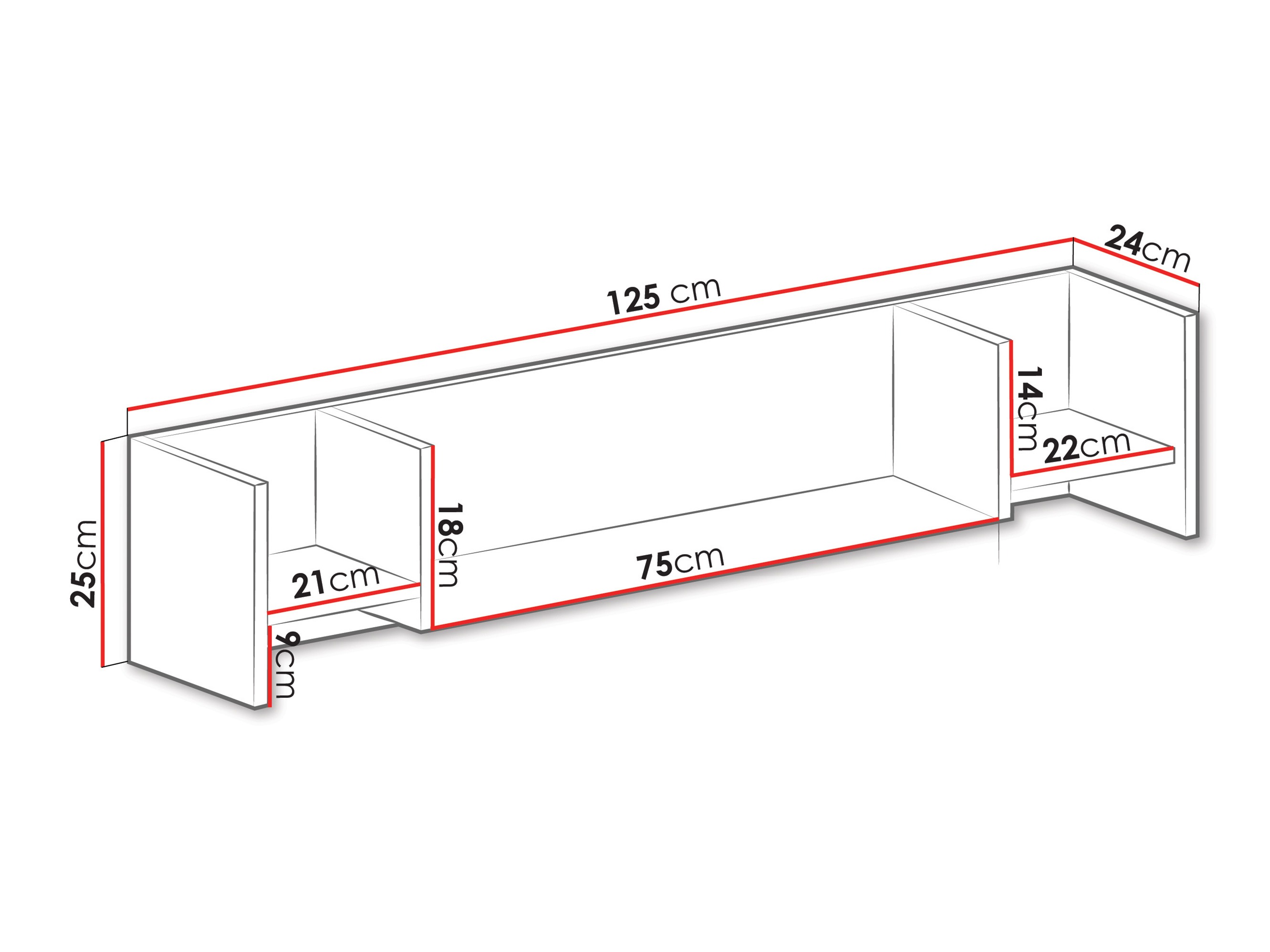 Piekarams plaukts Camteso 111 (Balts + Ozols + Tirkīzs)