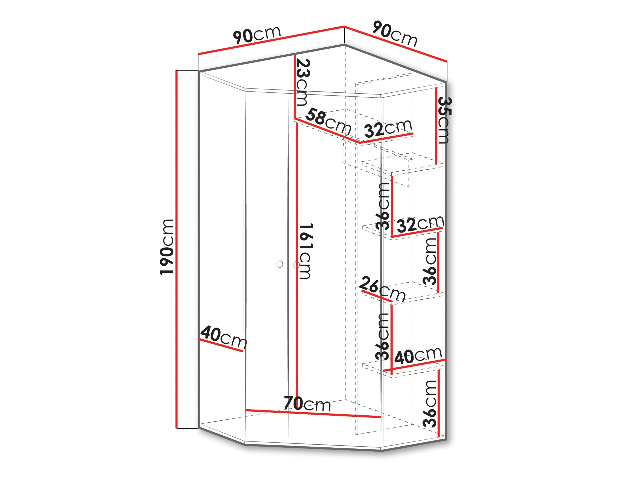 Stūra skapis Tesmonu 101