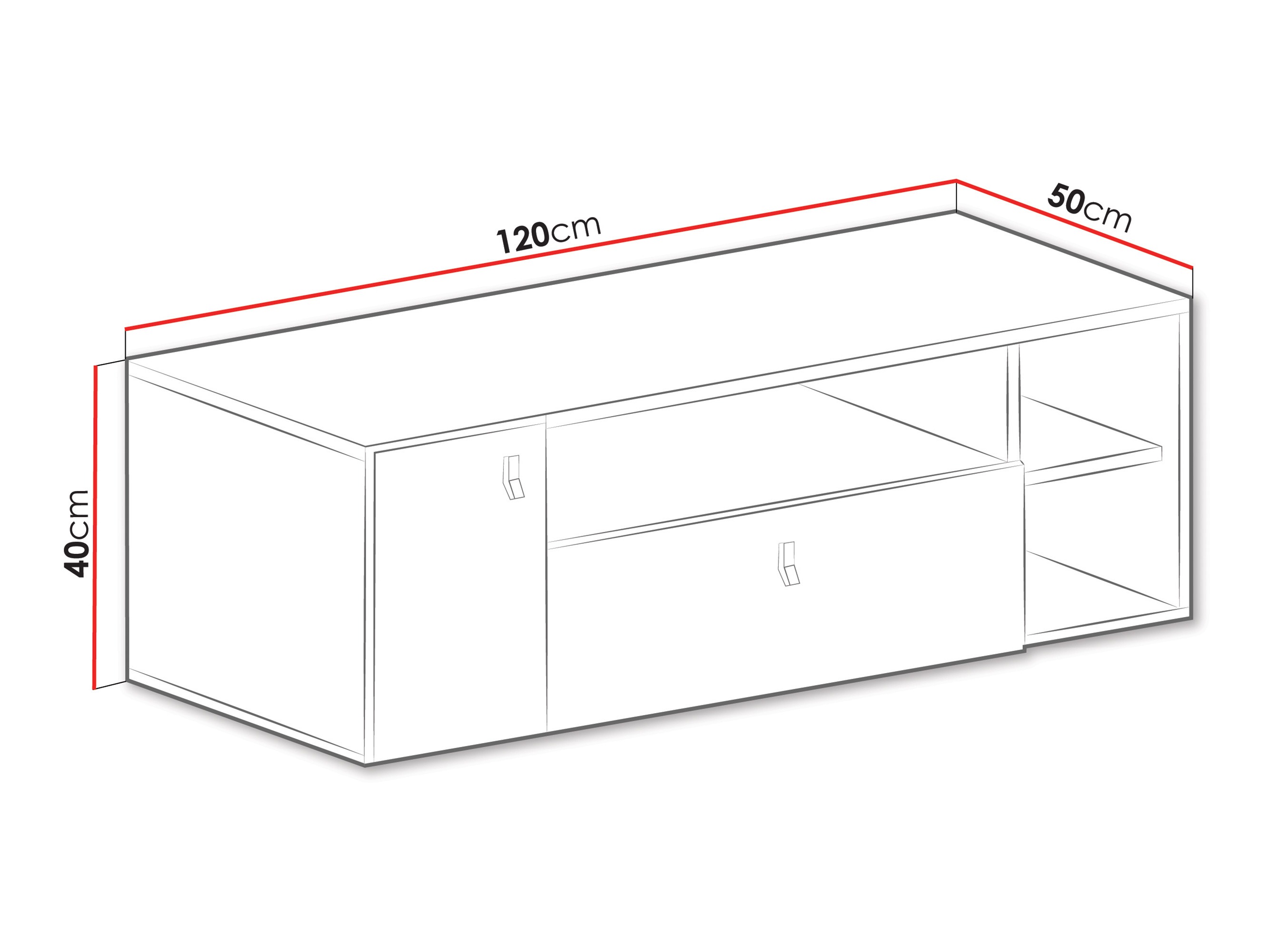 TV galds Camteso 108 (Balts + Ozols + Tirkīzs)