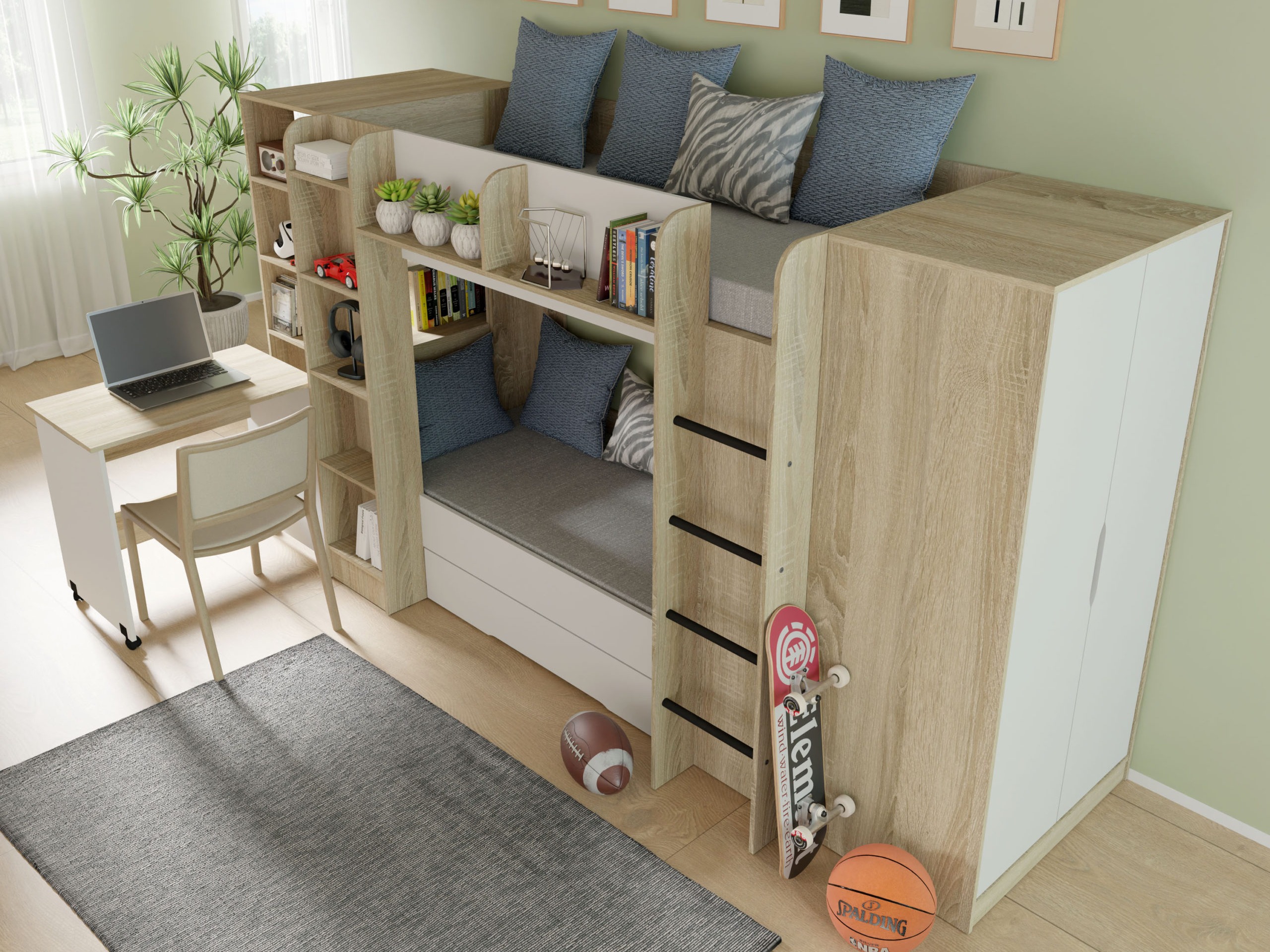 Rakstāmgalds Elitenu 100 (Sonomas ozols + Balts)