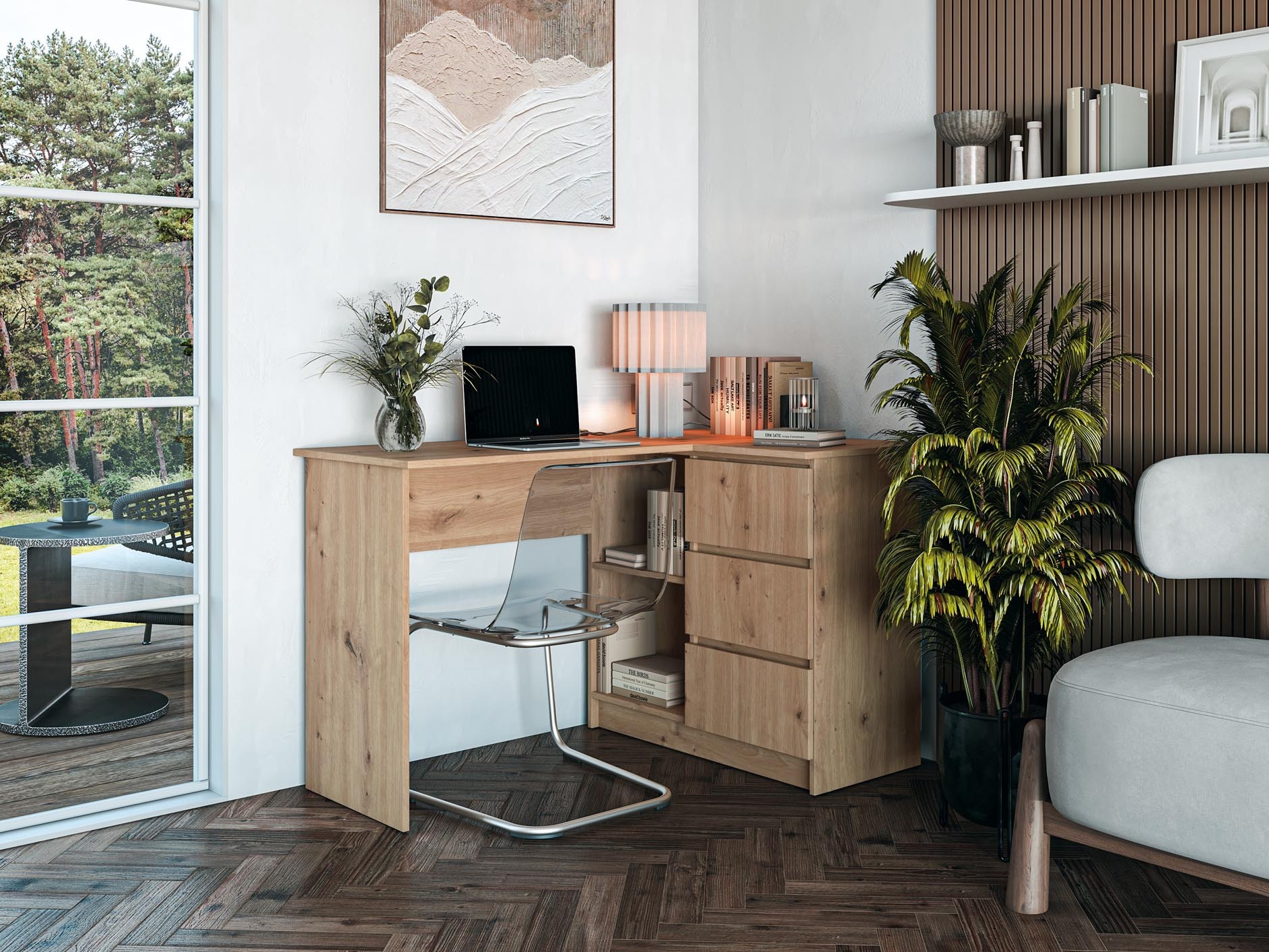 Stūra rakstāmgalds Houston 1950 (Artisan ozols)