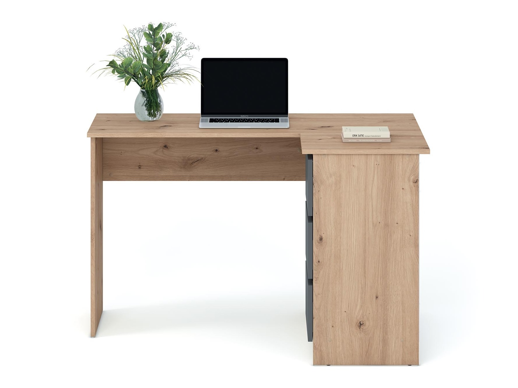 Stūra rakstāmgalds Houston 1950 (Grafīts + Artisan ozols)