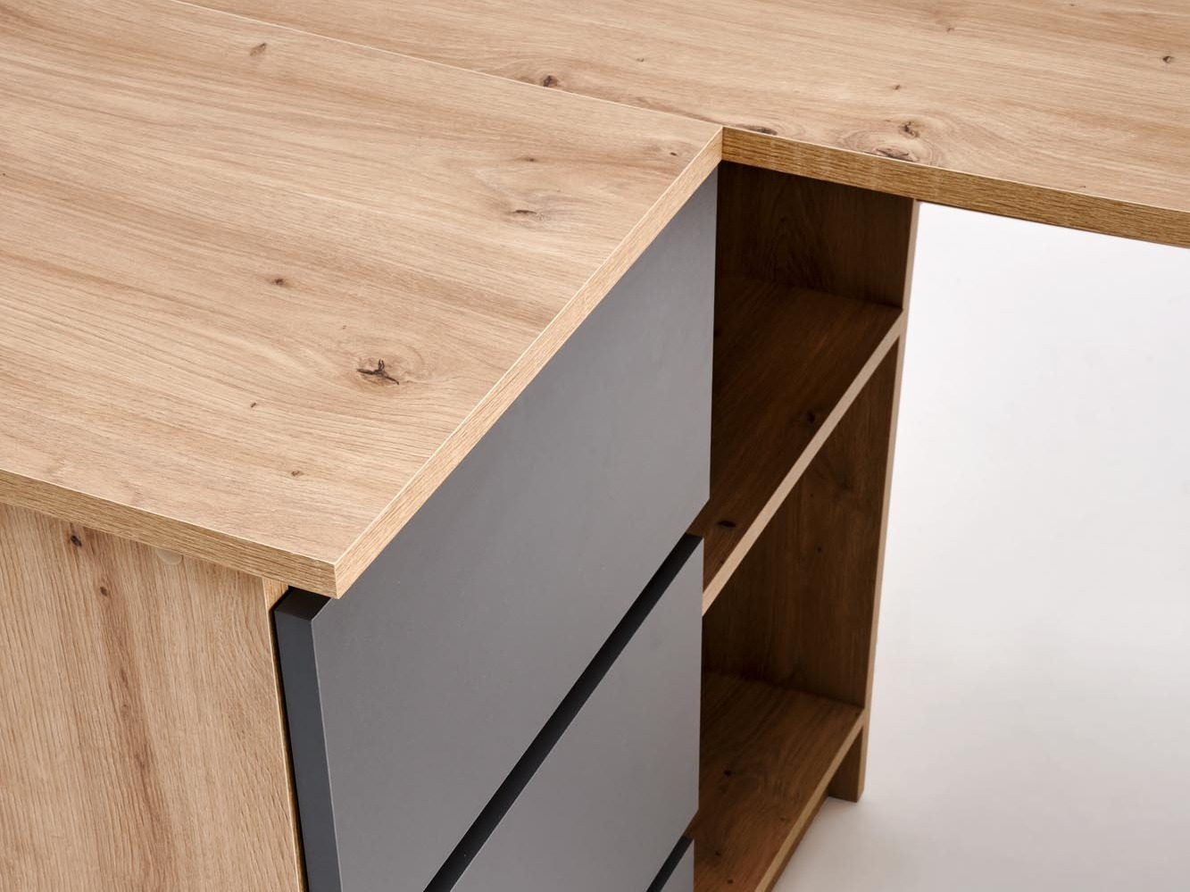 Stūra rakstāmgalds Houston 1950 (Grafīts + Artisan ozols)