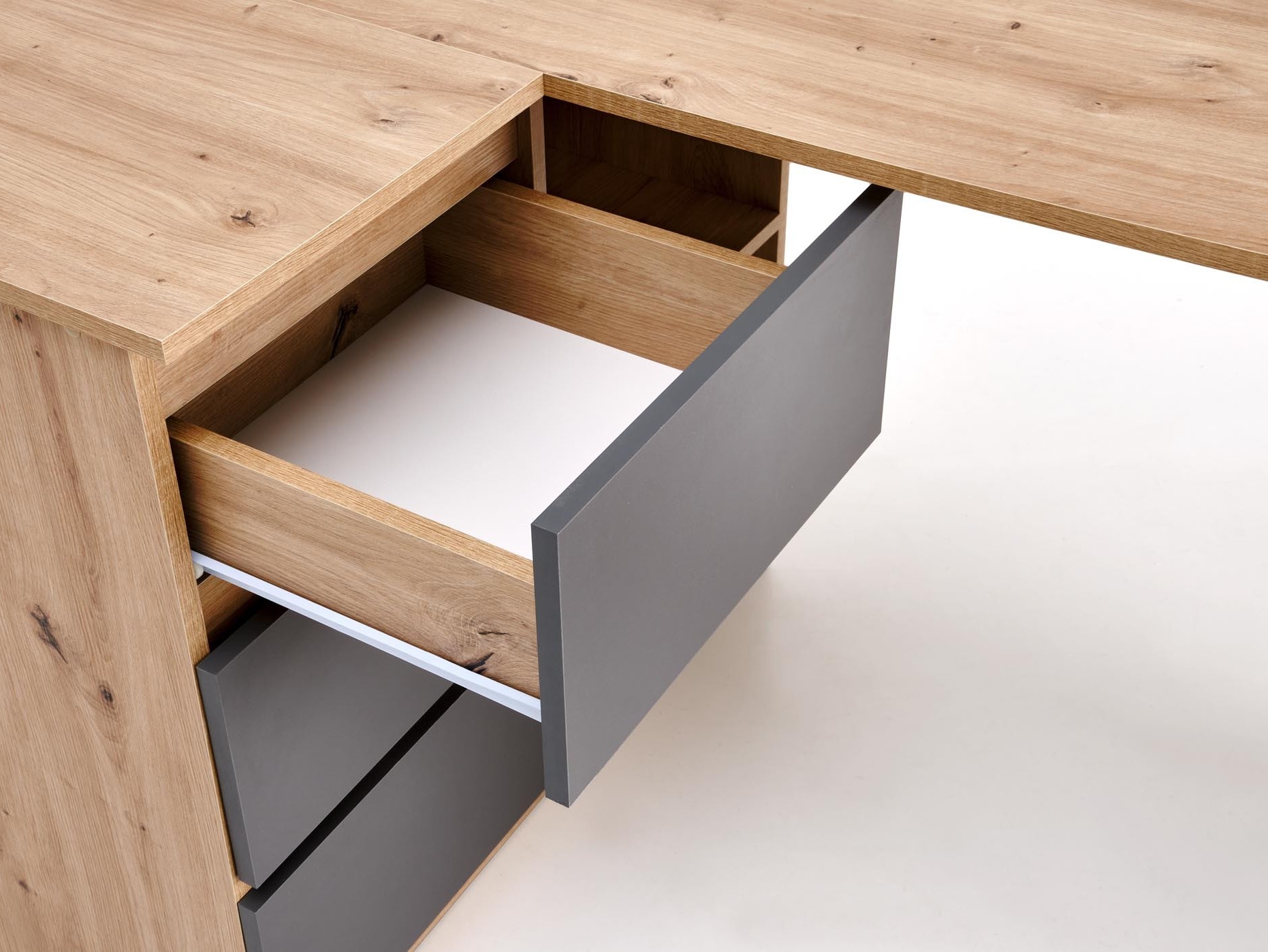 Stūra rakstāmgalds Houston 1950 (Grafīts + Artisan ozols)