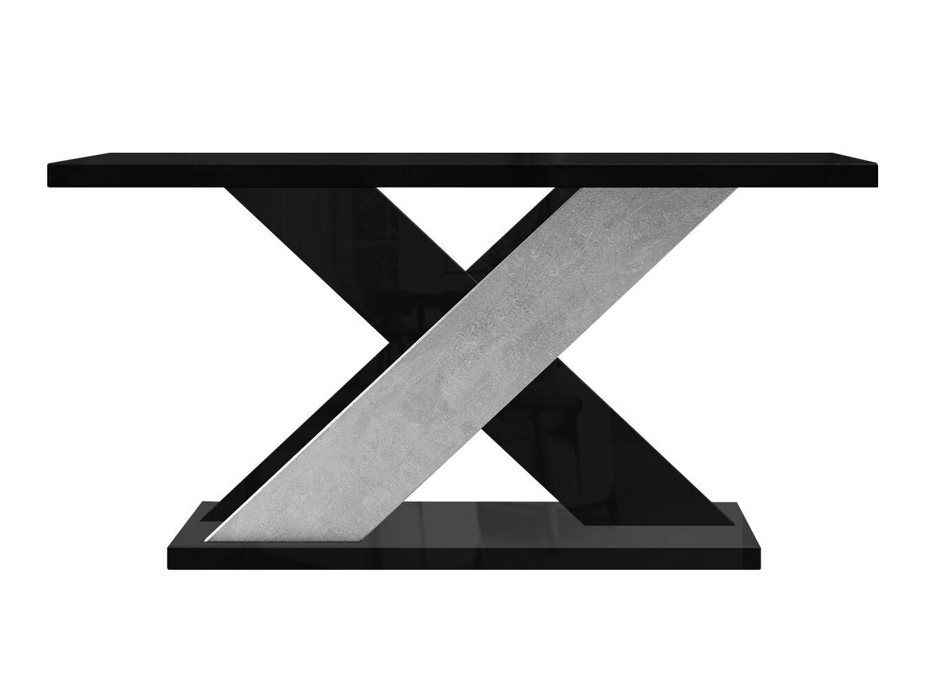 Žurnālu galdiņš Goodyear 116 (Glancēts melns + Betons)