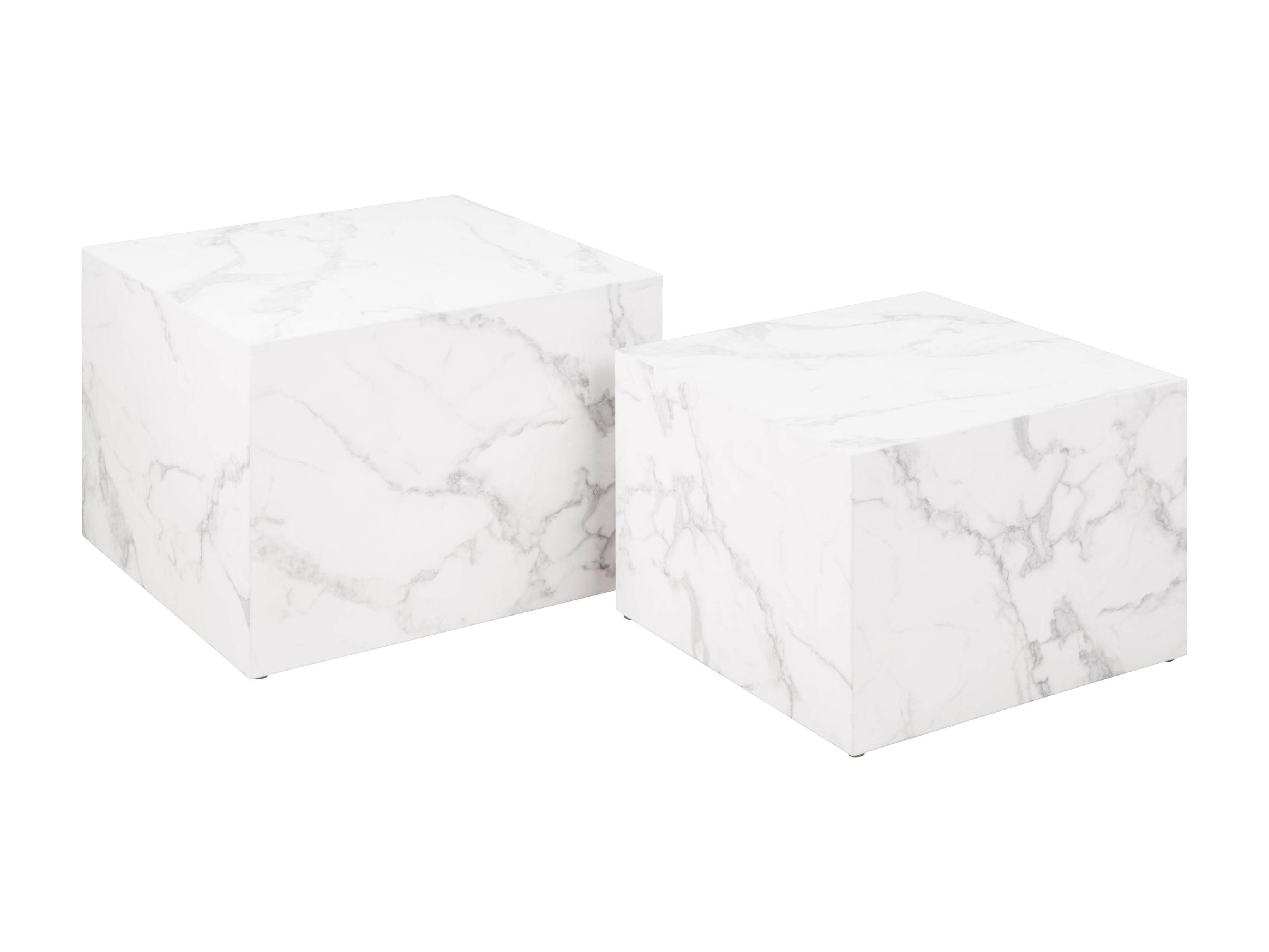 Žurnālu galdiņu komplekts Norsica 603 (Balts marmors)