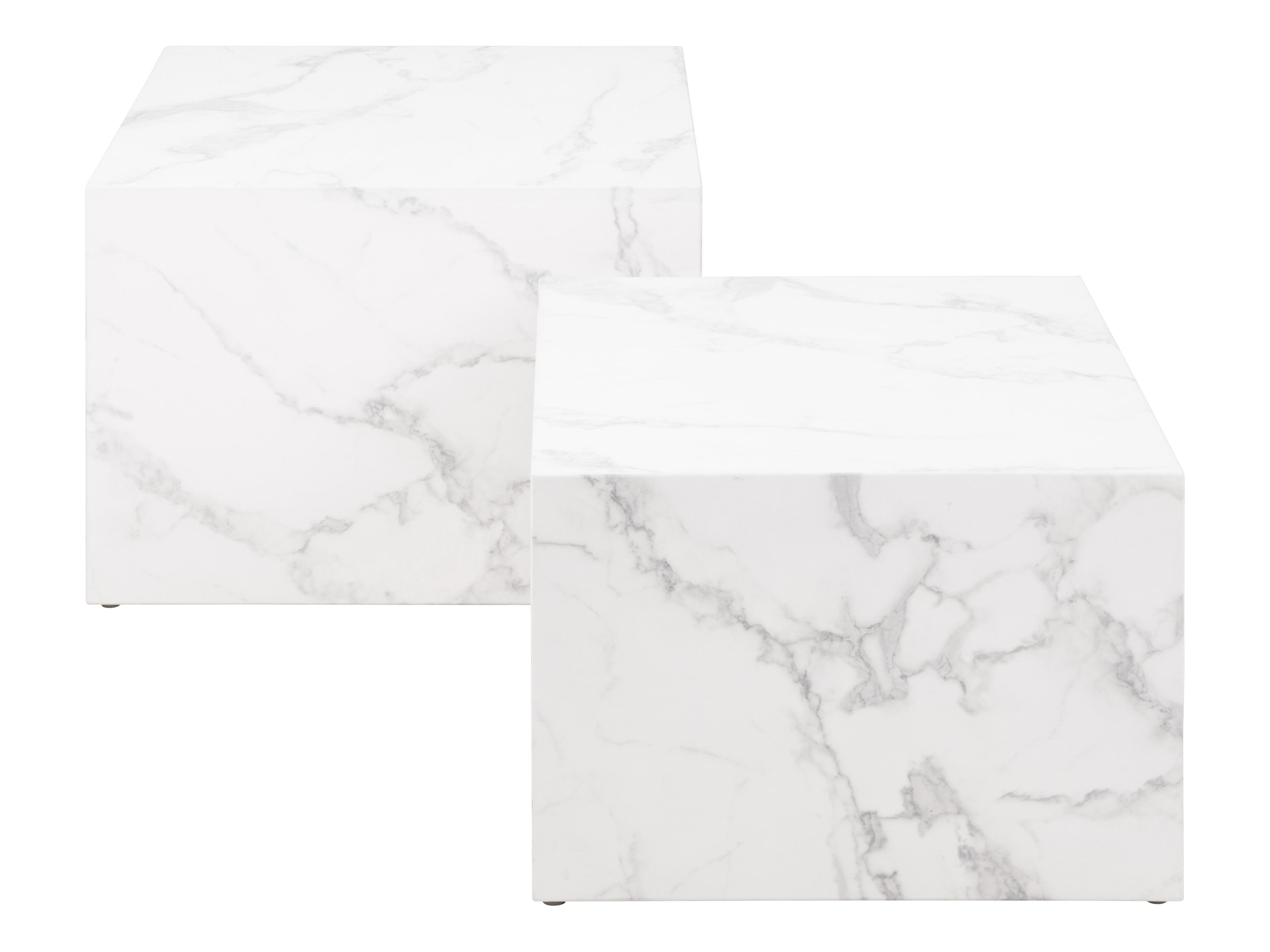 Žurnālu galdiņu komplekts Norsica 603 (Balts marmors)