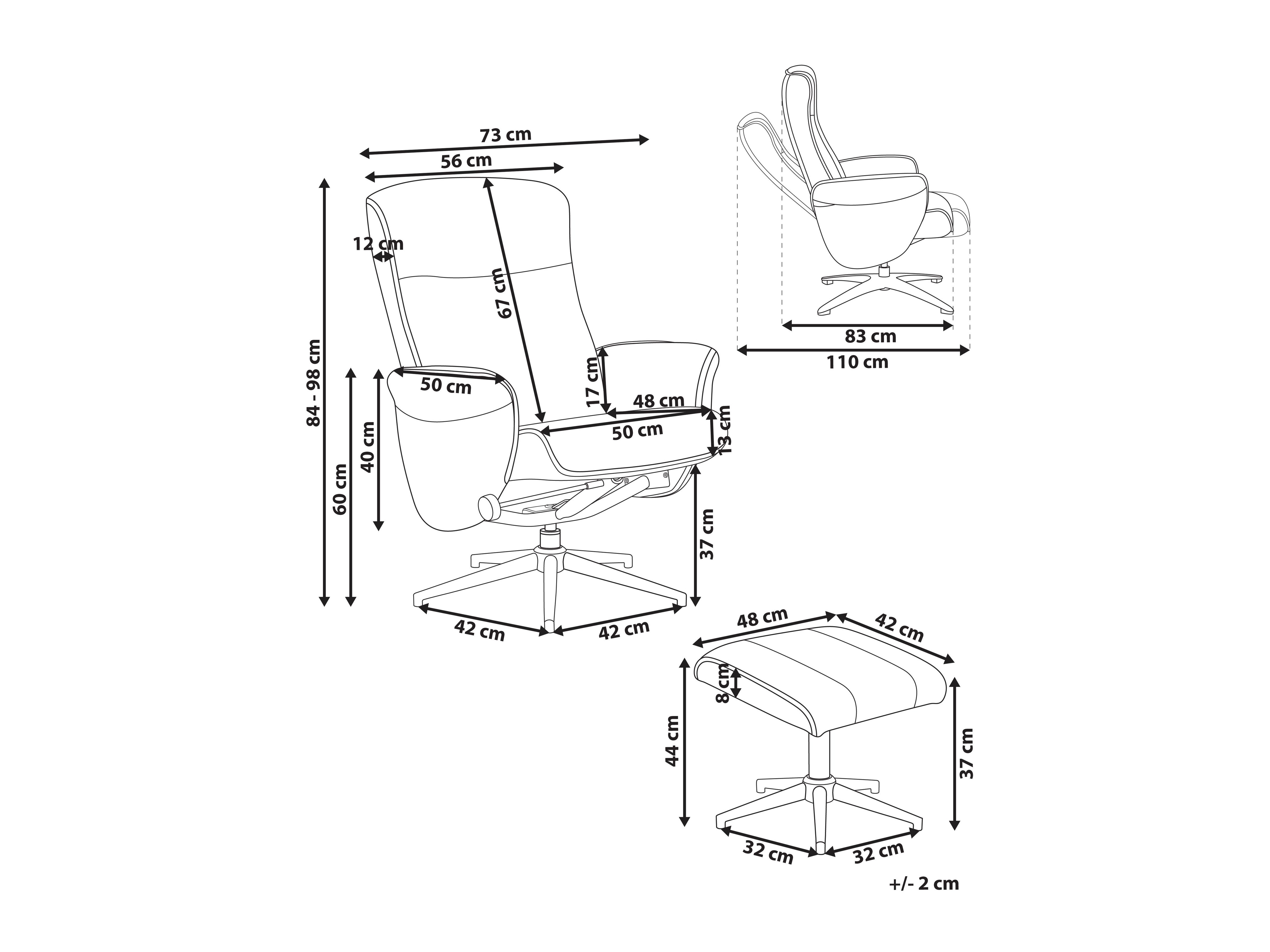 Krēsls reglainer Berwyn 2862