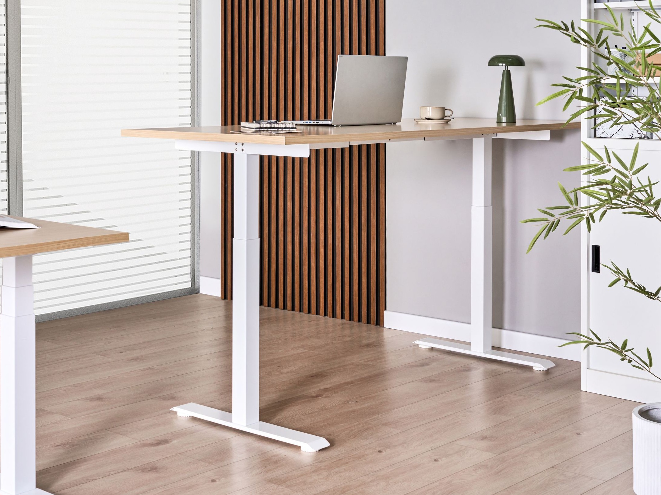 Rakstāmgalds ar regulējamu augstumu Berwyn 2865 (Gaišs koks + Balts)