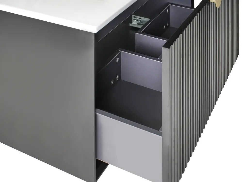 Piekarams vannas istabas skapītis izlietnei Berwyn 2871 (Melns)