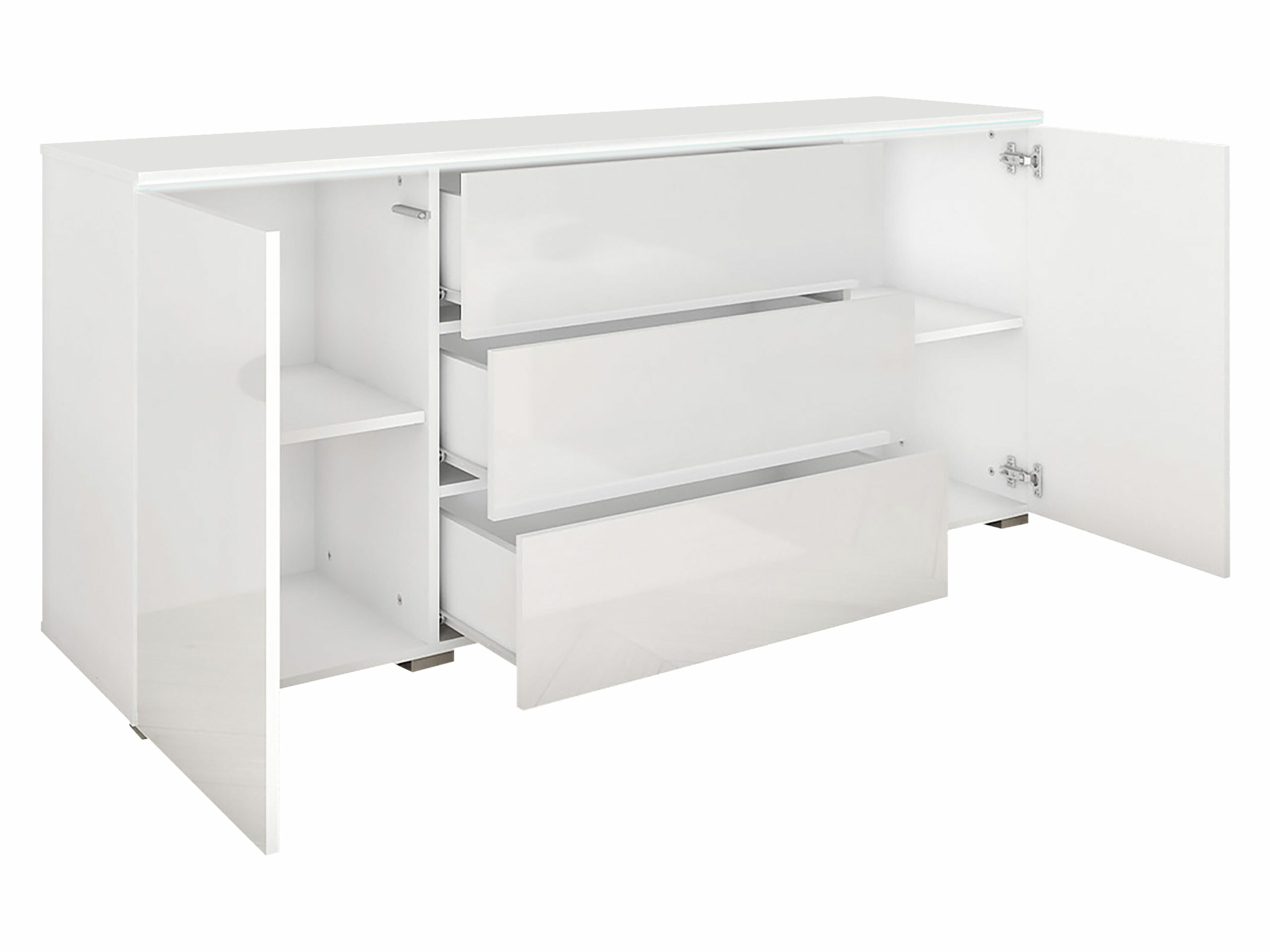 Kumode Sarasota 142 (Betons + Glancēts balts)